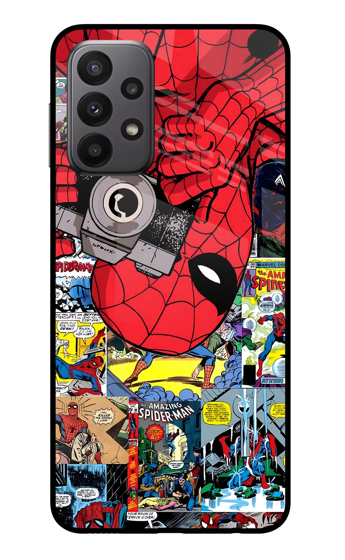 Spider Man Samsung A23 Glass Case - Spider Man Samsung A23 Glass Case Spider Man Samsung A23 Glass Case