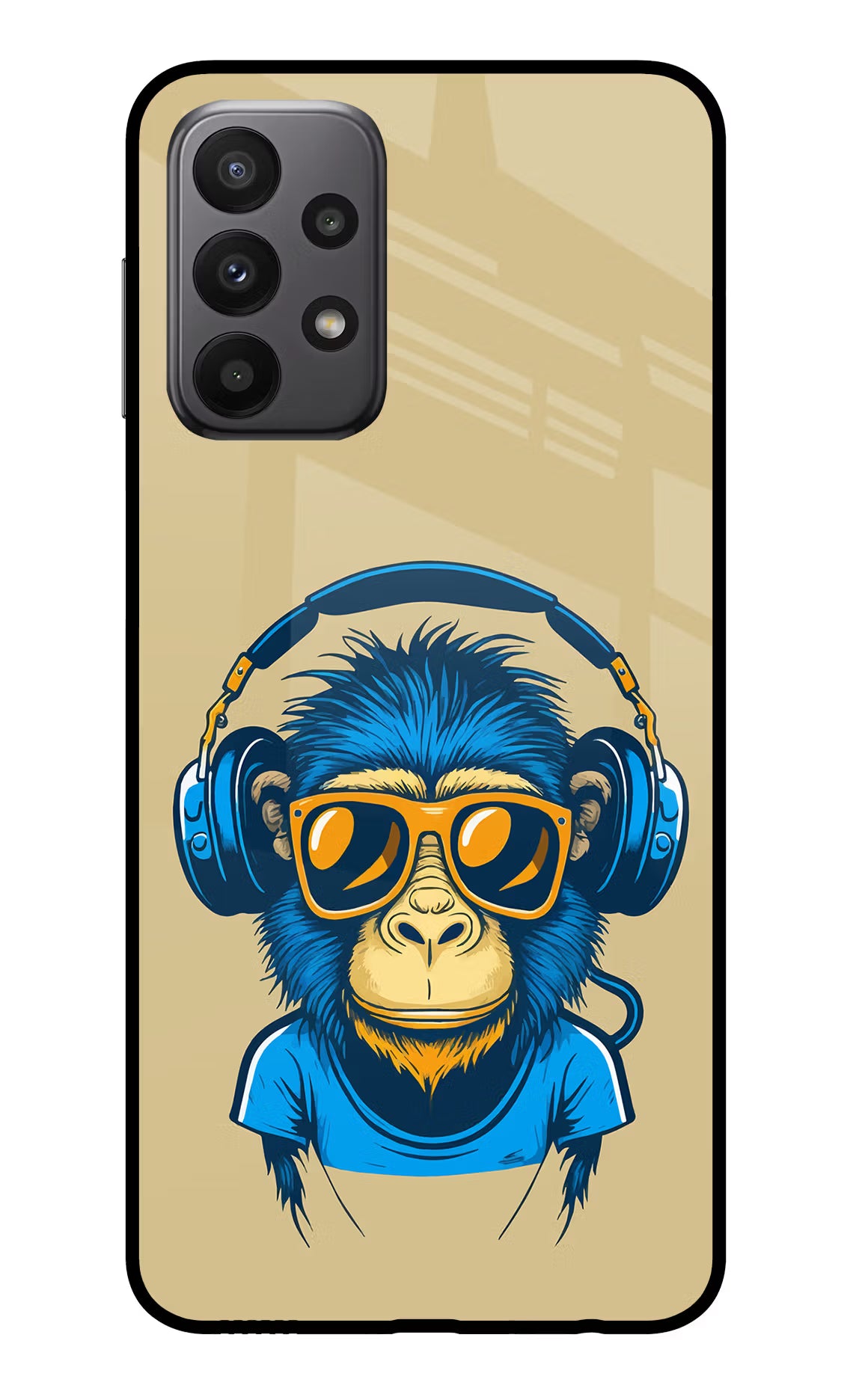 Monkey Headphone Samsung A23 Glass Case - Monkey Headphone Samsung A23 Glass Case Monkey Headphone Samsung A23 Glass Case