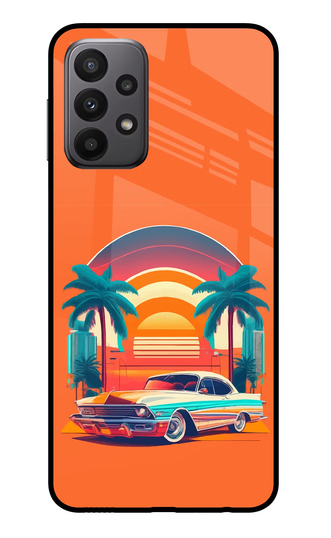 Palm Drive 80s Samsung A23 Glass Case - Palm Drive 80s Samsung A23 Glass Case Palm Drive 80s Samsung A23 Glass Case