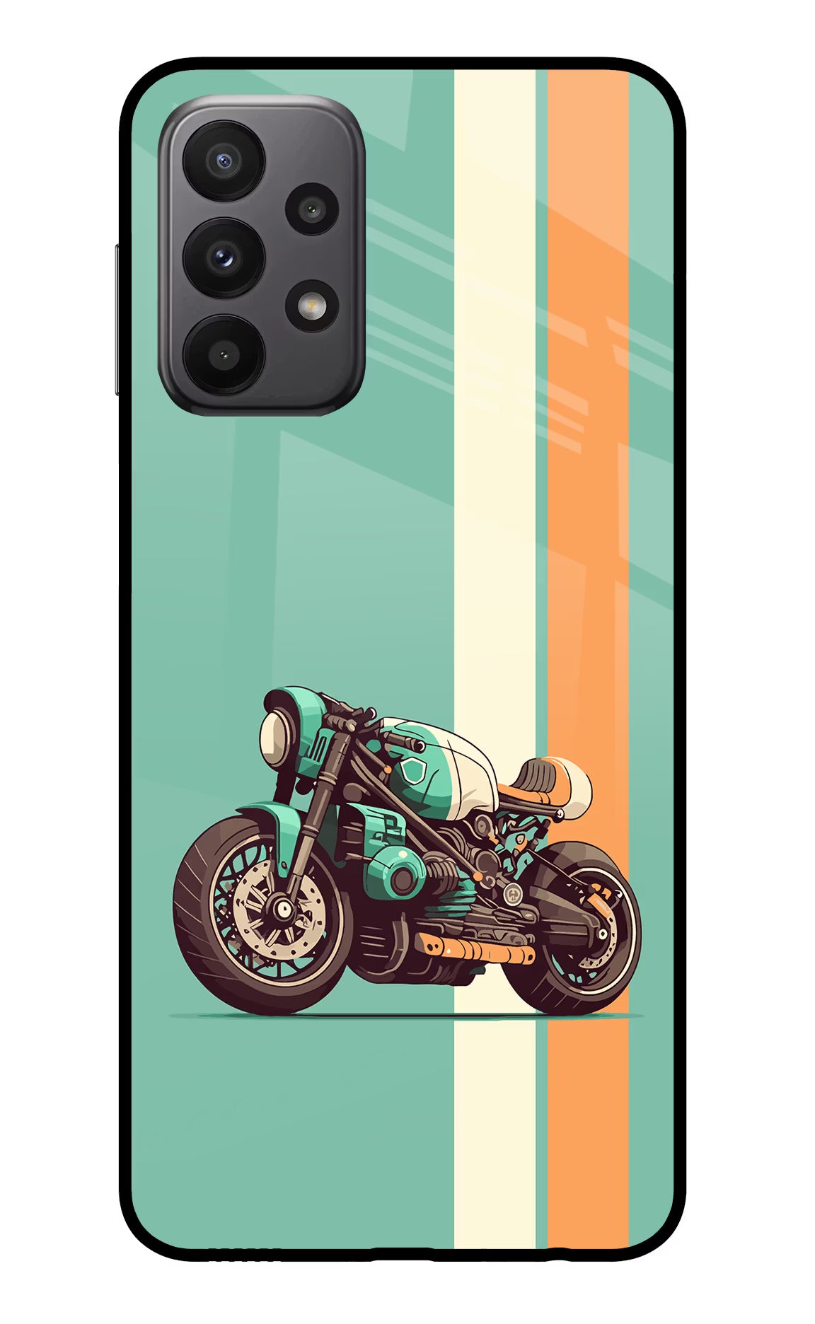Striped Moto Drift Samsung A23 Glass Case - Striped Moto Drift Samsung A23 Glass Case Striped Moto Drift Samsung A23 Glass Case