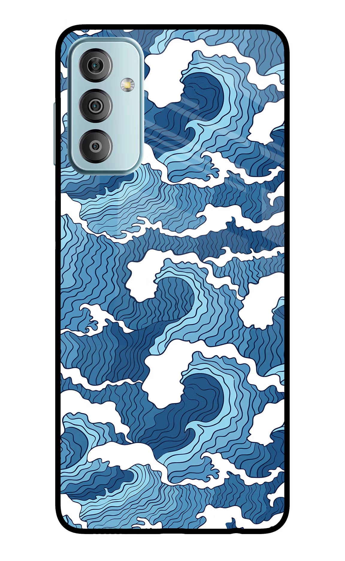 Blue Waves Samsung F23 5G Glass Case - Blue Waves Samsung F23 5G Glass Case Blue Waves Samsung F23 5G Glass Case