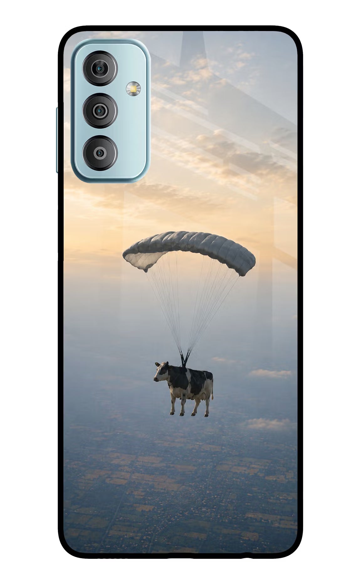 Skydiving Cow Samsung F23 5G Glass Case - Skydiving Cow Samsung F23 5G Glass Case Skydiving Cow Samsung F23 5G Glass Case