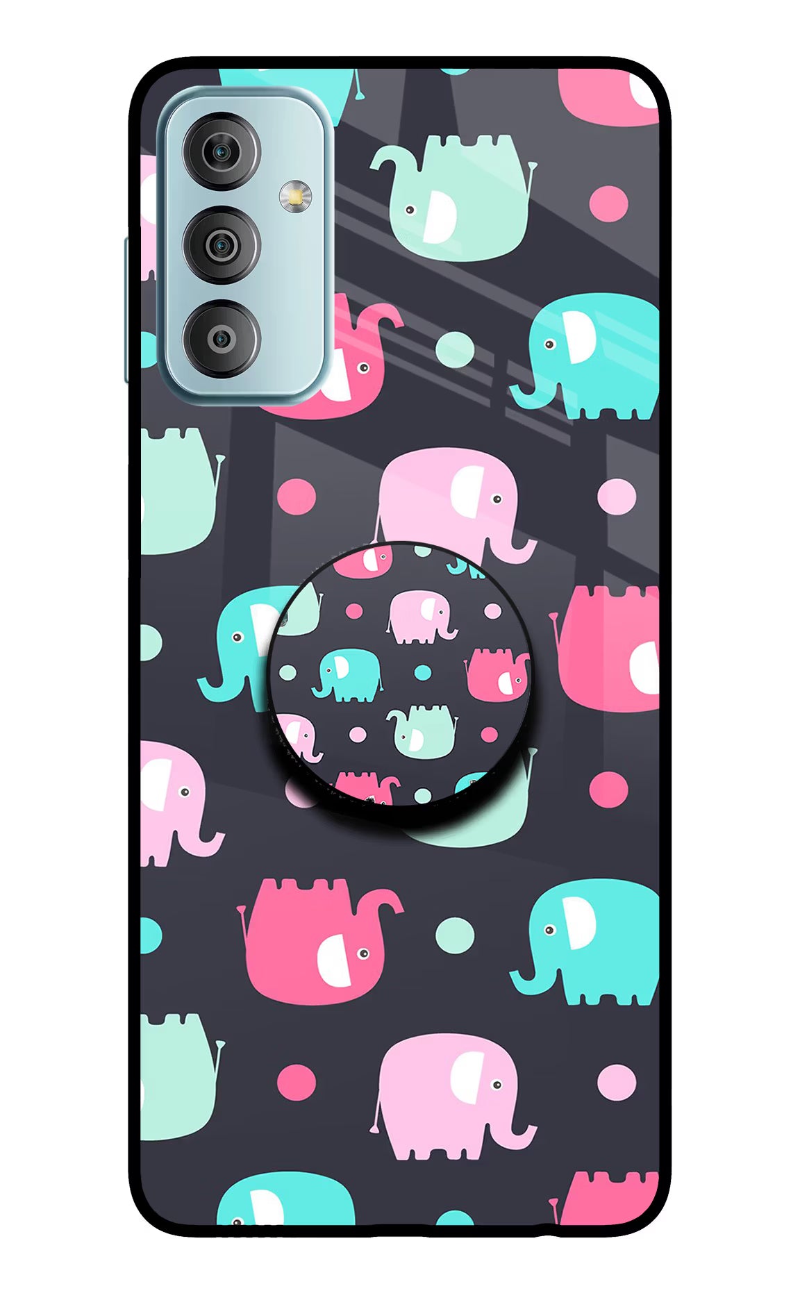 Baby Elephants Samsung F23 5G Glass Case - Baby Elephants Samsung F23 5G Glass Case Baby Elephants Samsung F23 5G Glass Case