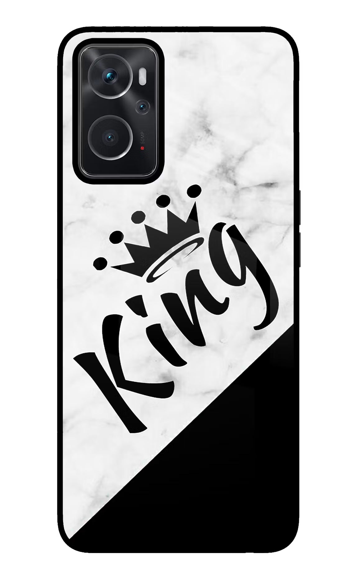 King Oppo K10 4G Back Cover - King Oppo K10 4G Glass Case Back Cover by Casekaro King Oppo K10 4G Glass Case Back Cover by Casekaro