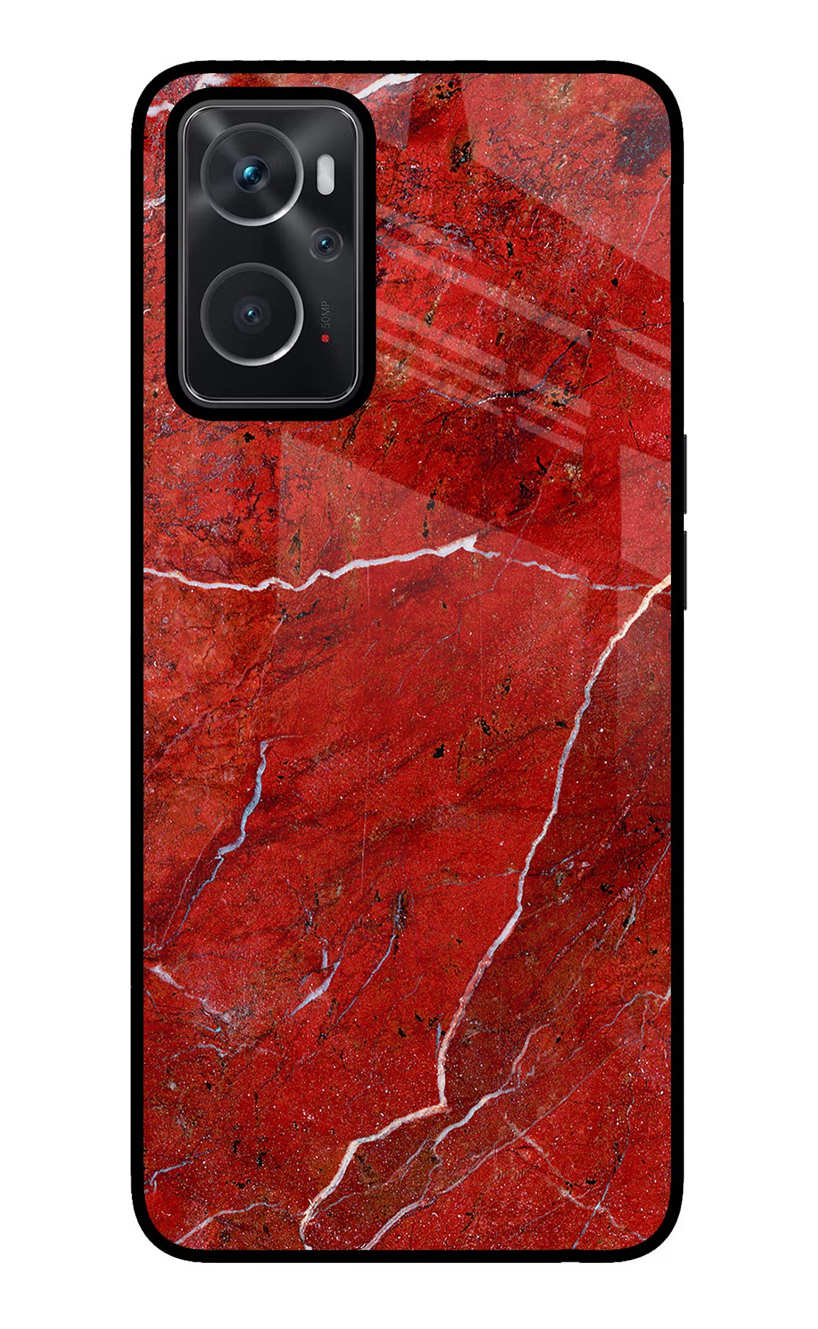 Red Marble Design Oppo K10 4G Back Cover - Red Marble Design Oppo K10 4G Glass Case Back Cover by Casekaro Red Marble Design Oppo K10 4G Glass Case Back Cover by Casekaro