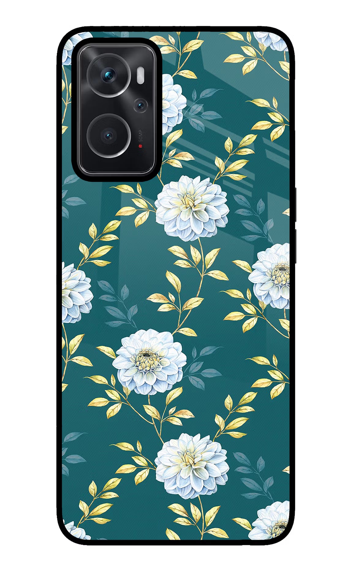 Flowers Oppo K10 4G Glass Case - Flowers Oppo K10 4G Glass Case Flowers Oppo K10 4G Glass Case