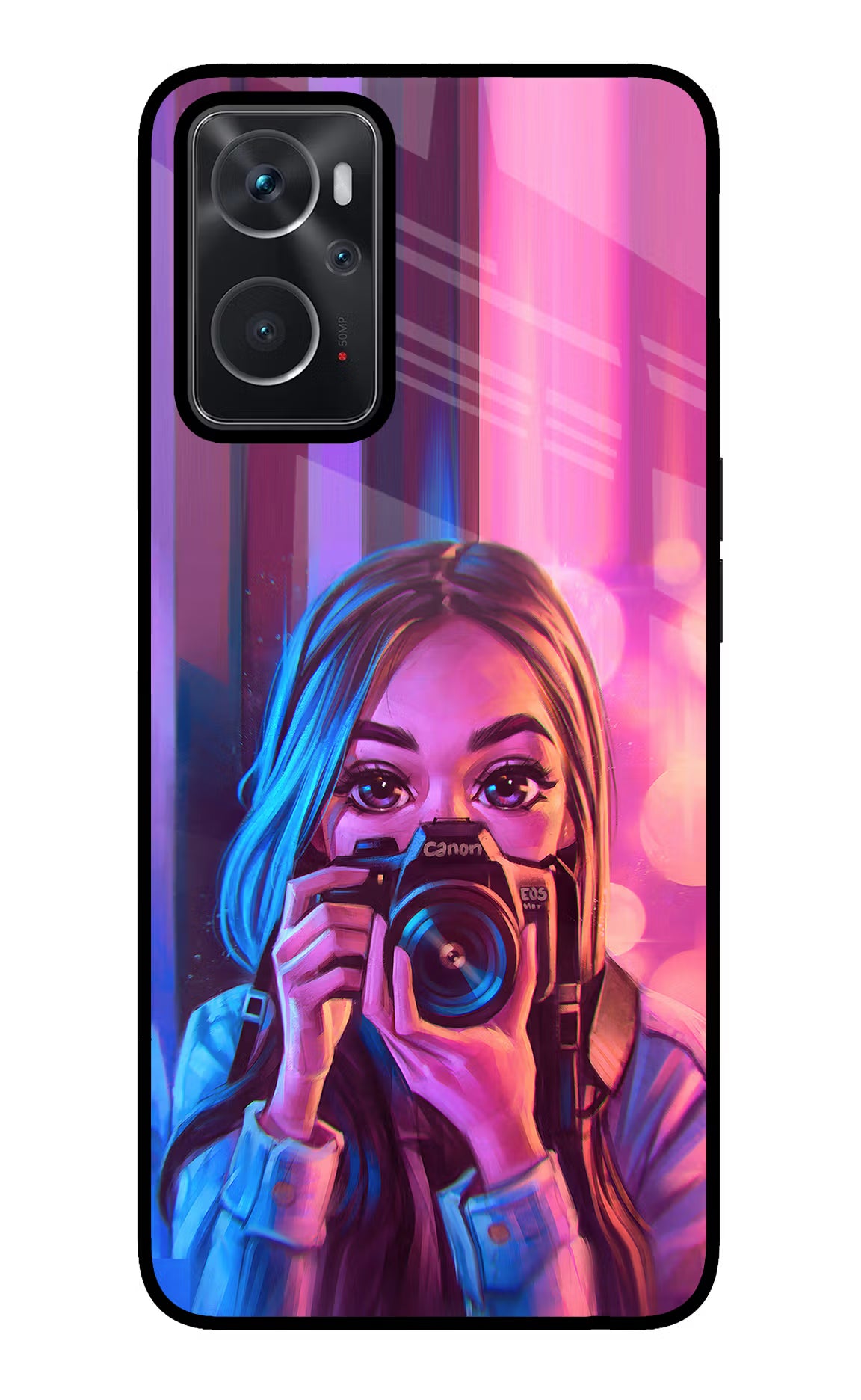 Girl Photographer Oppo K10 4G Glass Case - Girl Photographer Oppo K10 4G Glass Case Girl Photographer Oppo K10 4G Glass Case