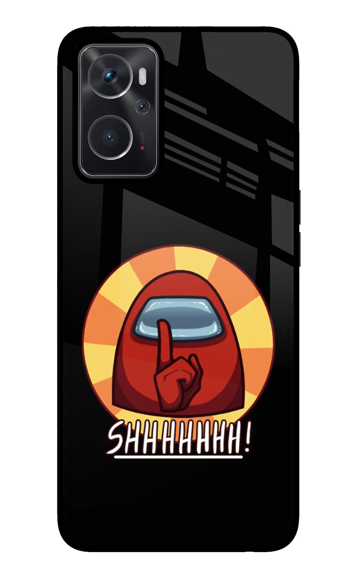 Among Us Shhh! Oppo K10 4G Back Cover - Among Us Shhh! Oppo K10 4G Glass Case Back Cover by Casekaro Among Us Shhh! Oppo K10 4G Glass Case Back Cover by Casekaro