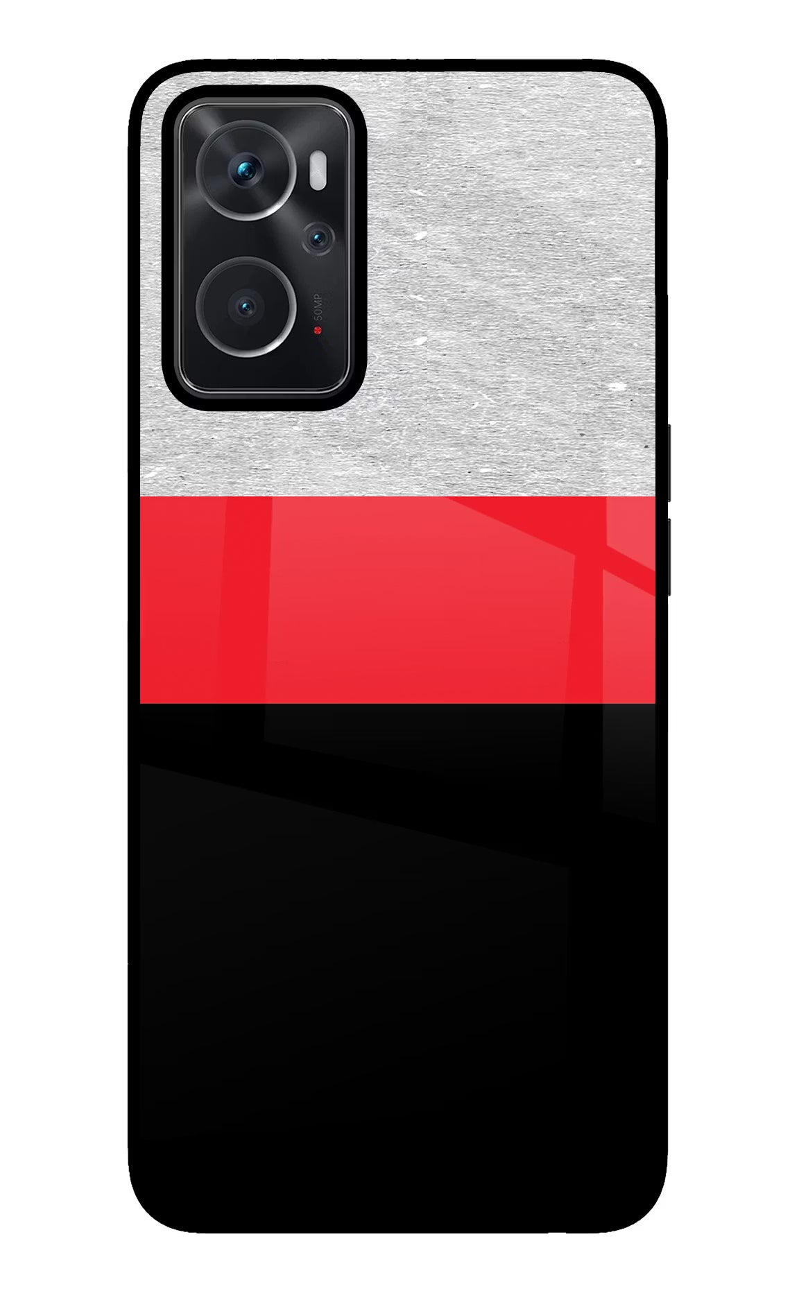Tri Color Pattern Oppo K10 4G Back Cover - Tri Color Pattern Oppo K10 4G Glass Case Back Cover by Casekaro Tri Color Pattern Oppo K10 4G Glass Case Back Cover by Casekaro