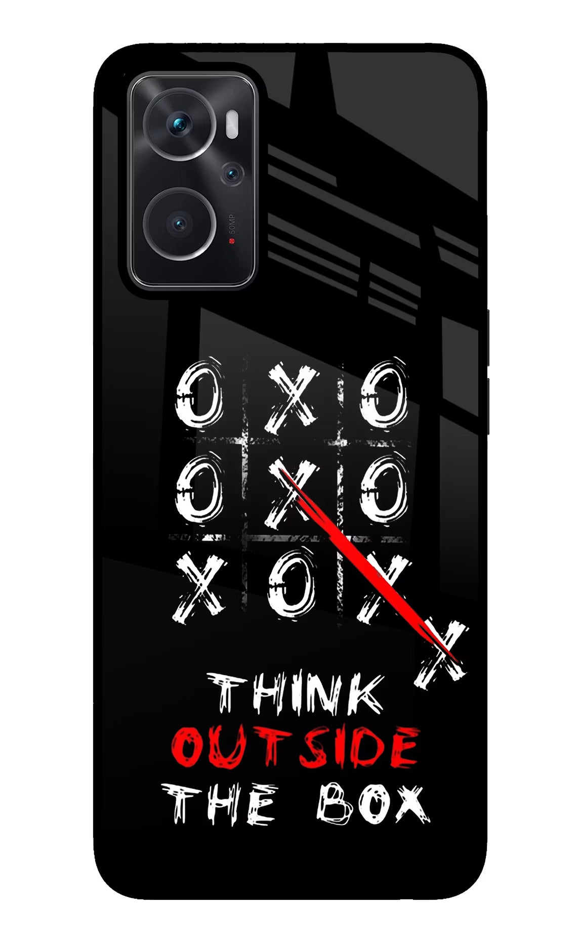 Think out of the BOX Oppo K10 4G Back Cover - Think out of the BOX Oppo K10 4G Glass Case Back Cover by Casekaro Think out of the BOX Oppo K10 4G Glass Case Back Cover by Casekaro