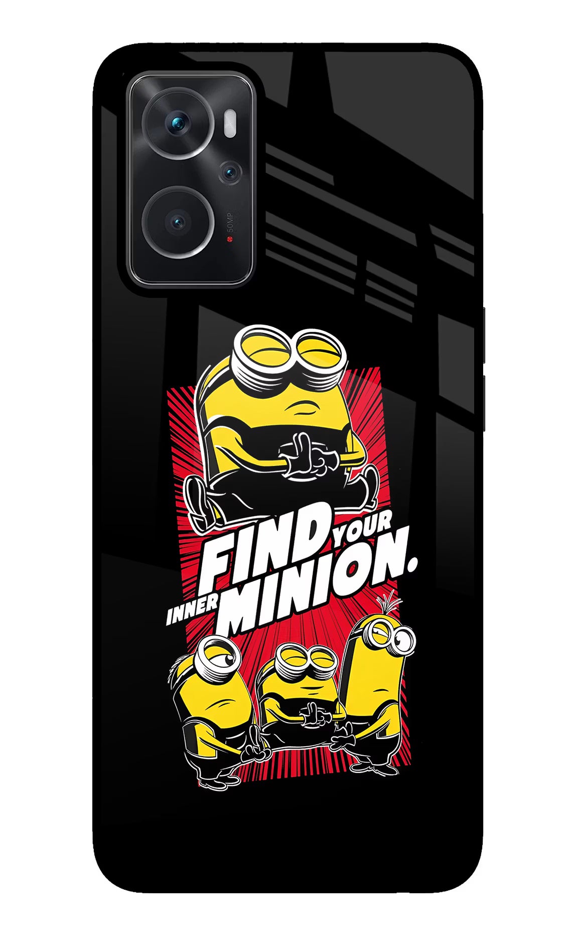 Find your inner Minion Oppo K10 4G Back Cover - Find your inner Minion Oppo K10 4G Glass Case Back Cover by Casekaro Find your inner Minion Oppo K10 4G Glass Case Back Cover by Casekaro