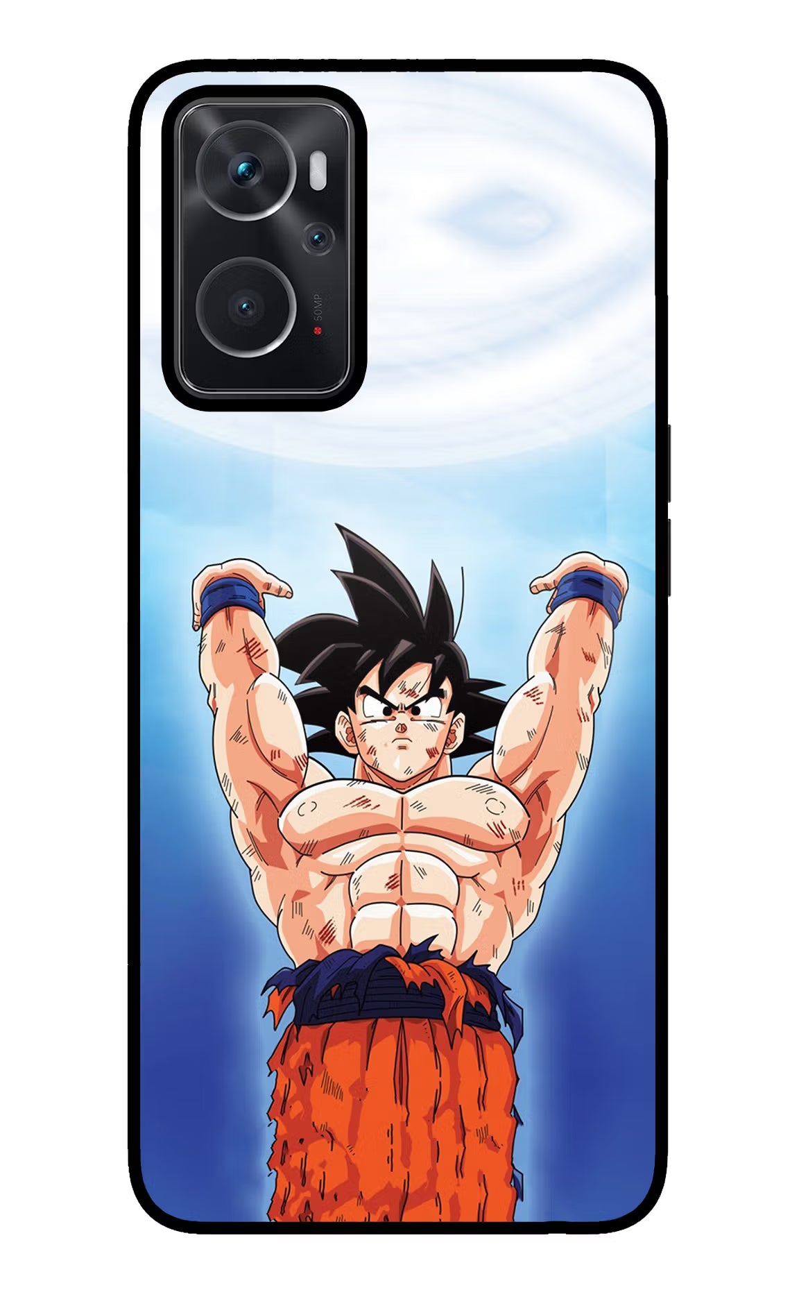 Goku Power Oppo K10 4G Back Cover - Goku Power Oppo K10 4G Glass Case Back Cover by Casekaro Goku Power Oppo K10 4G Glass Case Back Cover by Casekaro