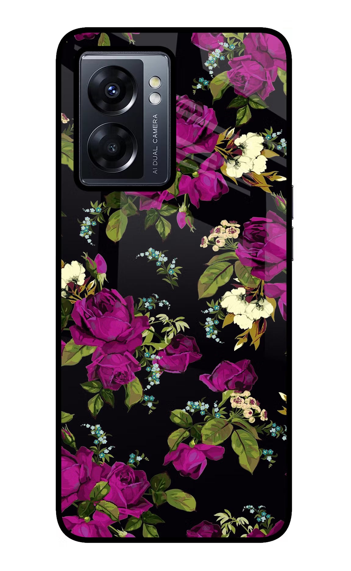 Flowers Oppo K10 5G Back Cover - Flowers Oppo K10 5G Glass Case Back Cover by Casekaro Flowers Oppo K10 5G Glass Case Back Cover by Casekaro