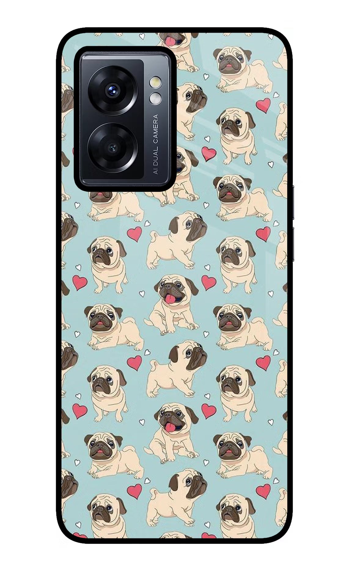 Pug Dog Oppo K10 5G Back Cover - Pug Dog Oppo K10 5G Glass Case Back Cover by Casekaro Pug Dog Oppo K10 5G Glass Case Back Cover by Casekaro