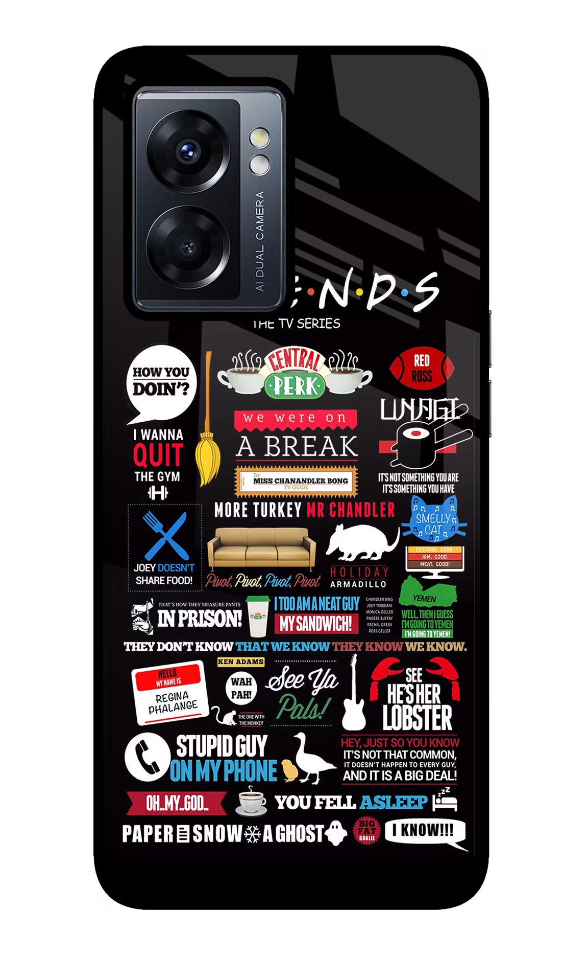 FRIENDS Oppo K10 5G Back Cover - FRIENDS Oppo K10 5G Glass Case Back Cover by Casekaro FRIENDS Oppo K10 5G Glass Case Back Cover by Casekaro