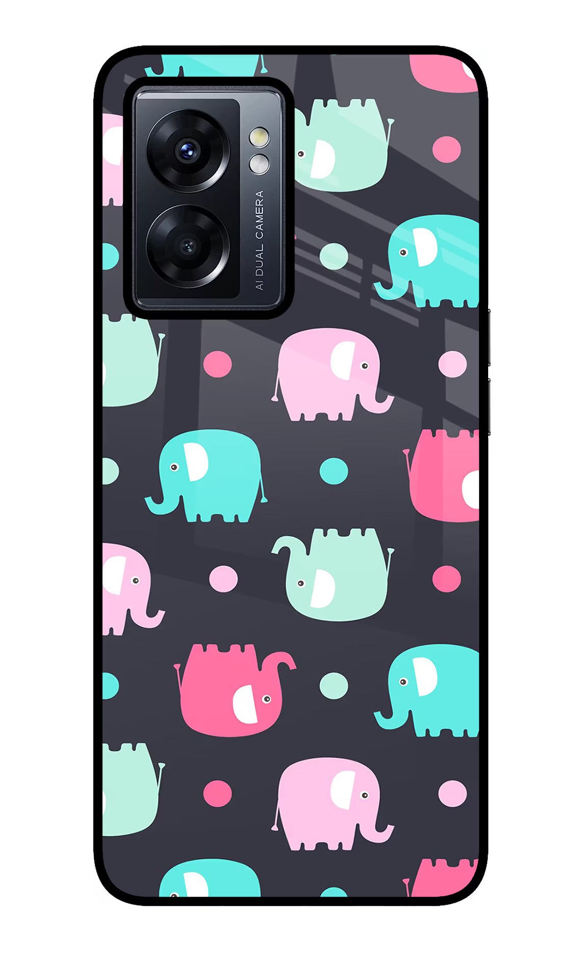 Elephants Oppo K10 5G Back Cover - Elephants Oppo K10 5G Glass Case Back Cover by Casekaro Elephants Oppo K10 5G Glass Case Back Cover by Casekaro