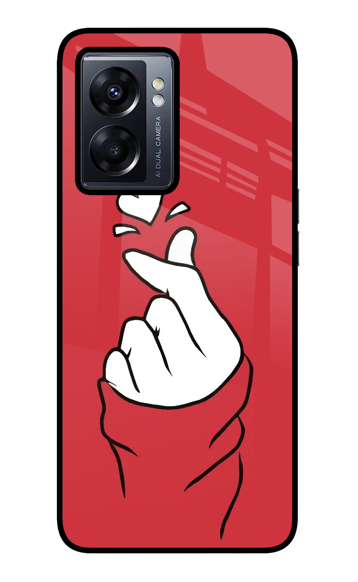 Korean Love Sign Oppo K10 5G Back Cover - Korean Love Sign Oppo K10 5G Glass Case Back Cover by Casekaro Korean Love Sign Oppo K10 5G Glass Case Back Cover by Casekaro