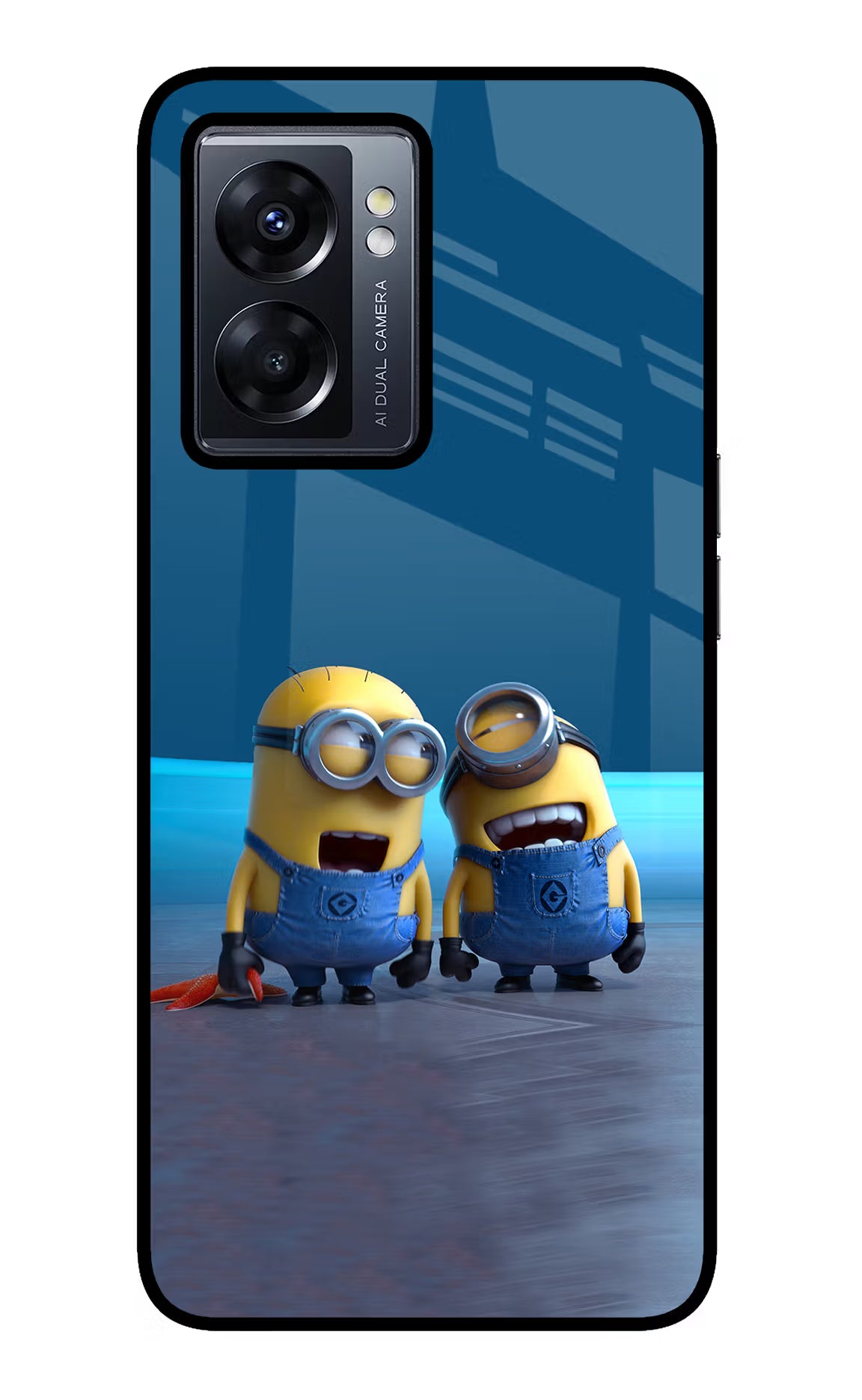 Minion Laughing Oppo K10 5G Back Cover - Minion Laughing Oppo K10 5G Glass Case Back Cover by Casekaro Minion Laughing Oppo K10 5G Glass Case Back Cover by Casekaro