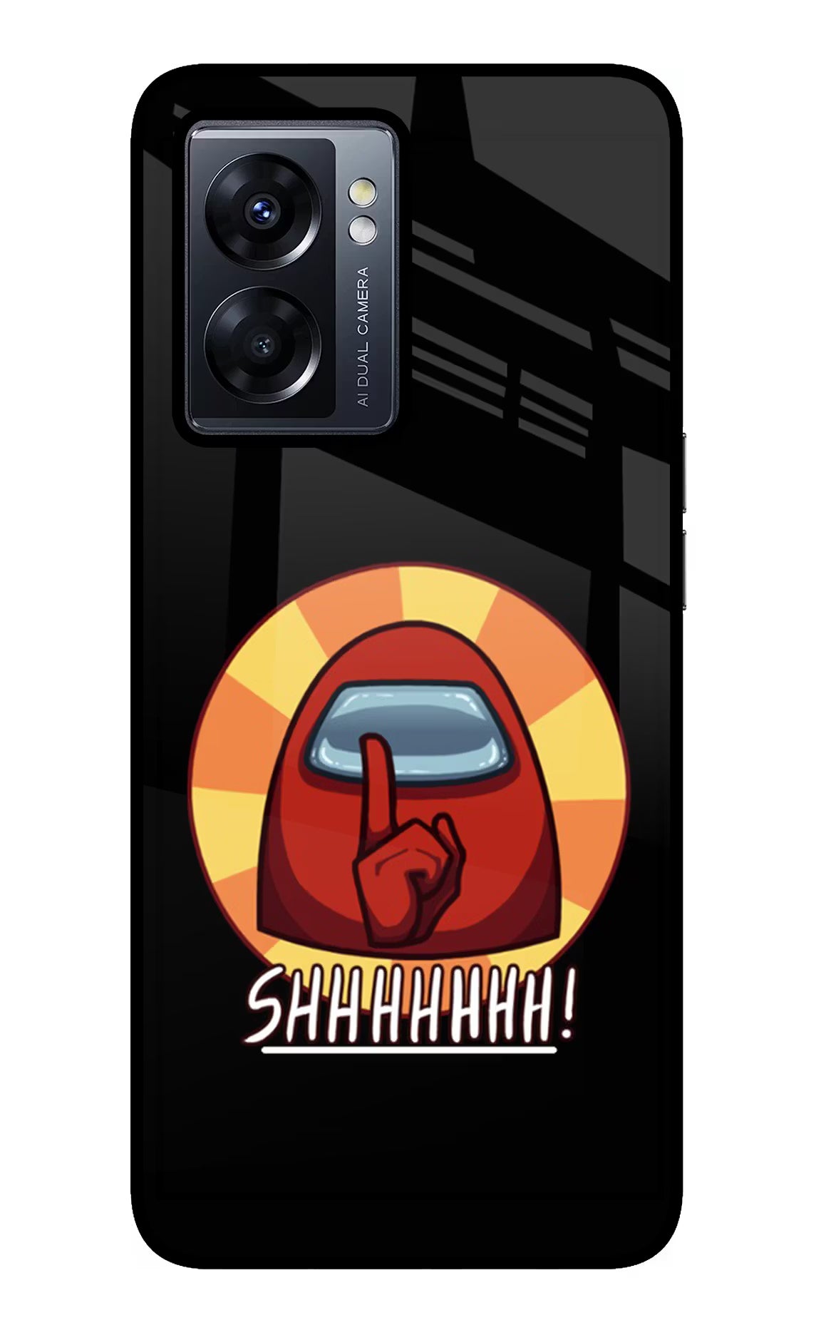 Among Us Shhh! Oppo K10 5G Back Cover - Among Us Shhh! Oppo K10 5G Glass Case Back Cover by Casekaro Among Us Shhh! Oppo K10 5G Glass Case Back Cover by Casekaro