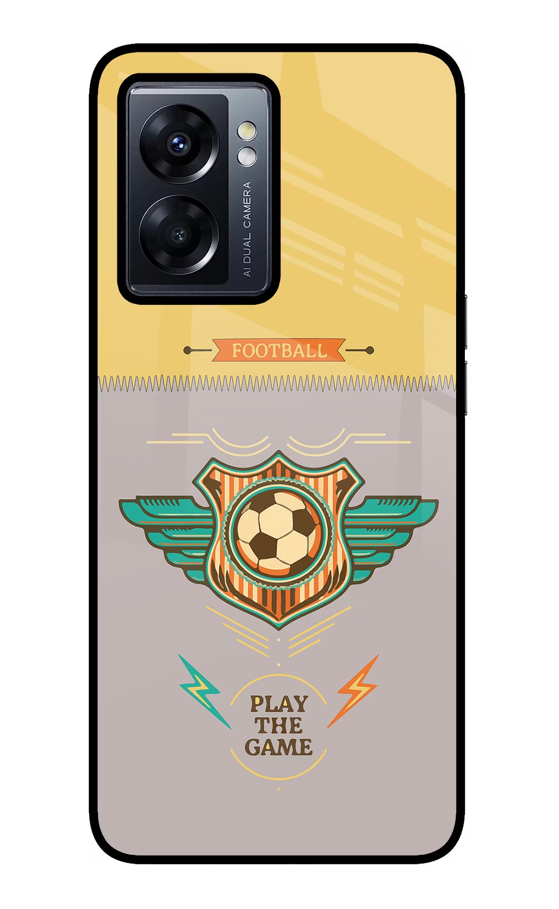 Football Oppo K10 5G Back Cover - Football Oppo K10 5G Glass Case Back Cover by Casekaro Football Oppo K10 5G Glass Case Back Cover by Casekaro