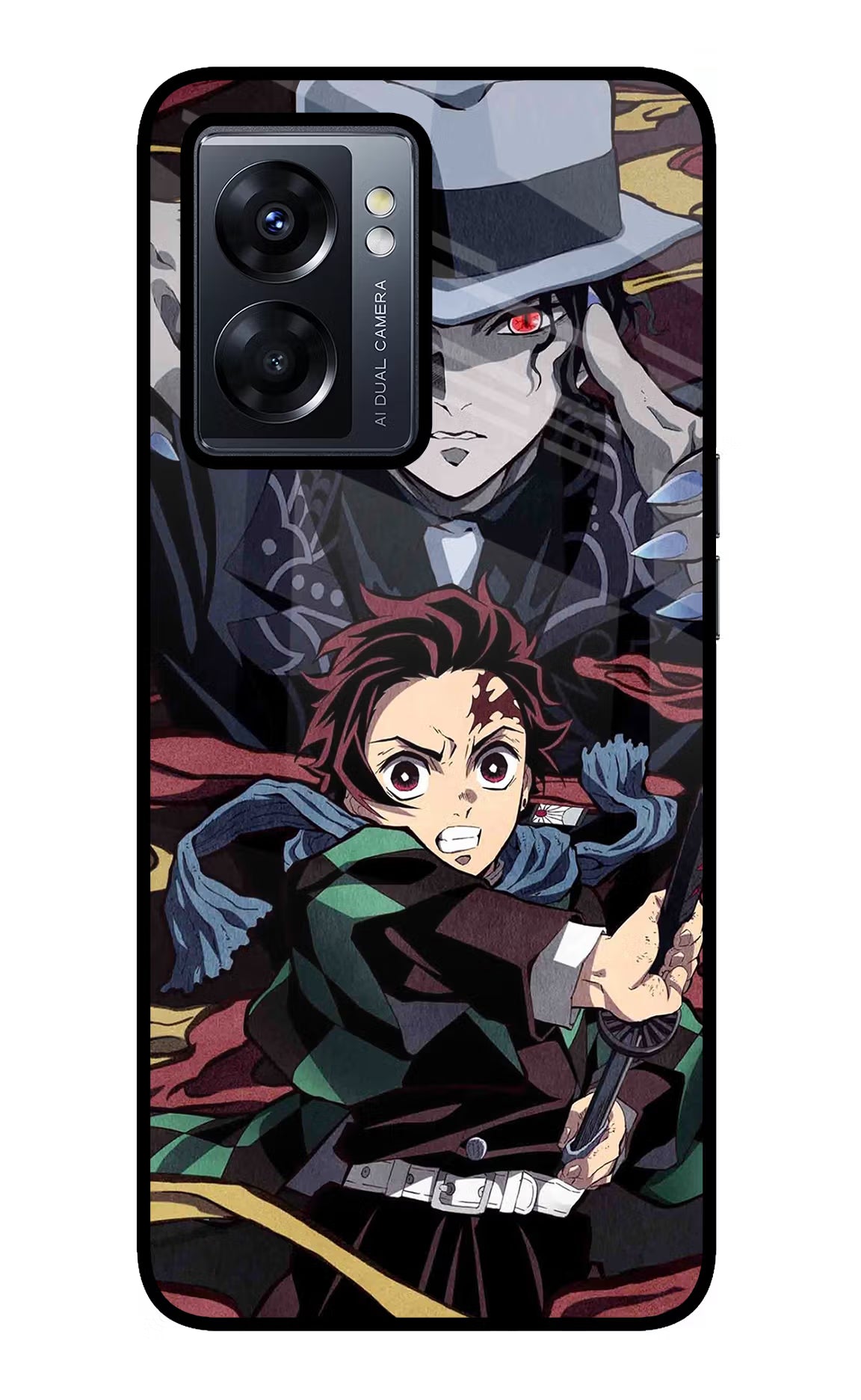 Demon Slayer Oppo K10 5G Back Cover - Demon Slayer Oppo K10 5G Glass Case Back Cover by Casekaro Demon Slayer Oppo K10 5G Glass Case Back Cover by Casekaro