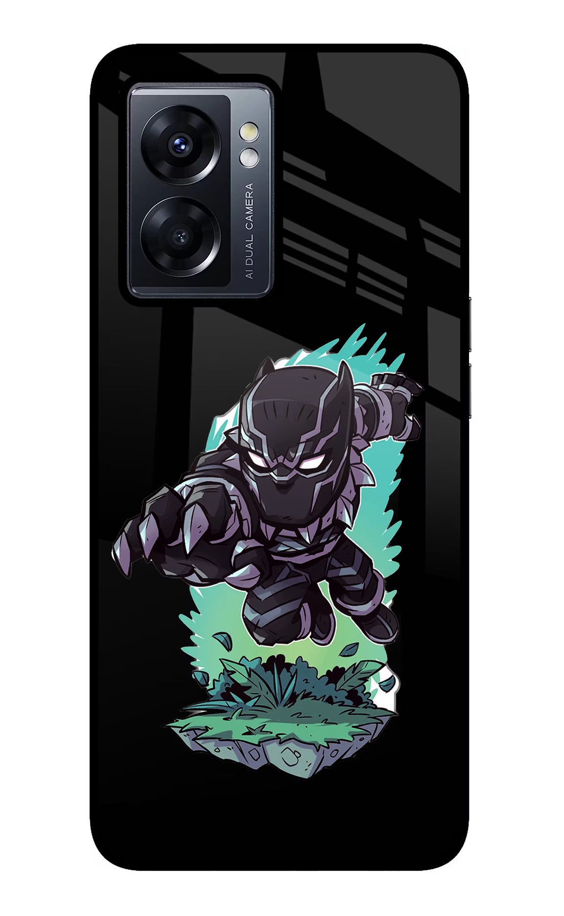 Black Panther Oppo K10 5G Back Cover - Black Panther Oppo K10 5G Glass Case Back Cover by Casekaro Black Panther Oppo K10 5G Glass Case Back Cover by Casekaro
