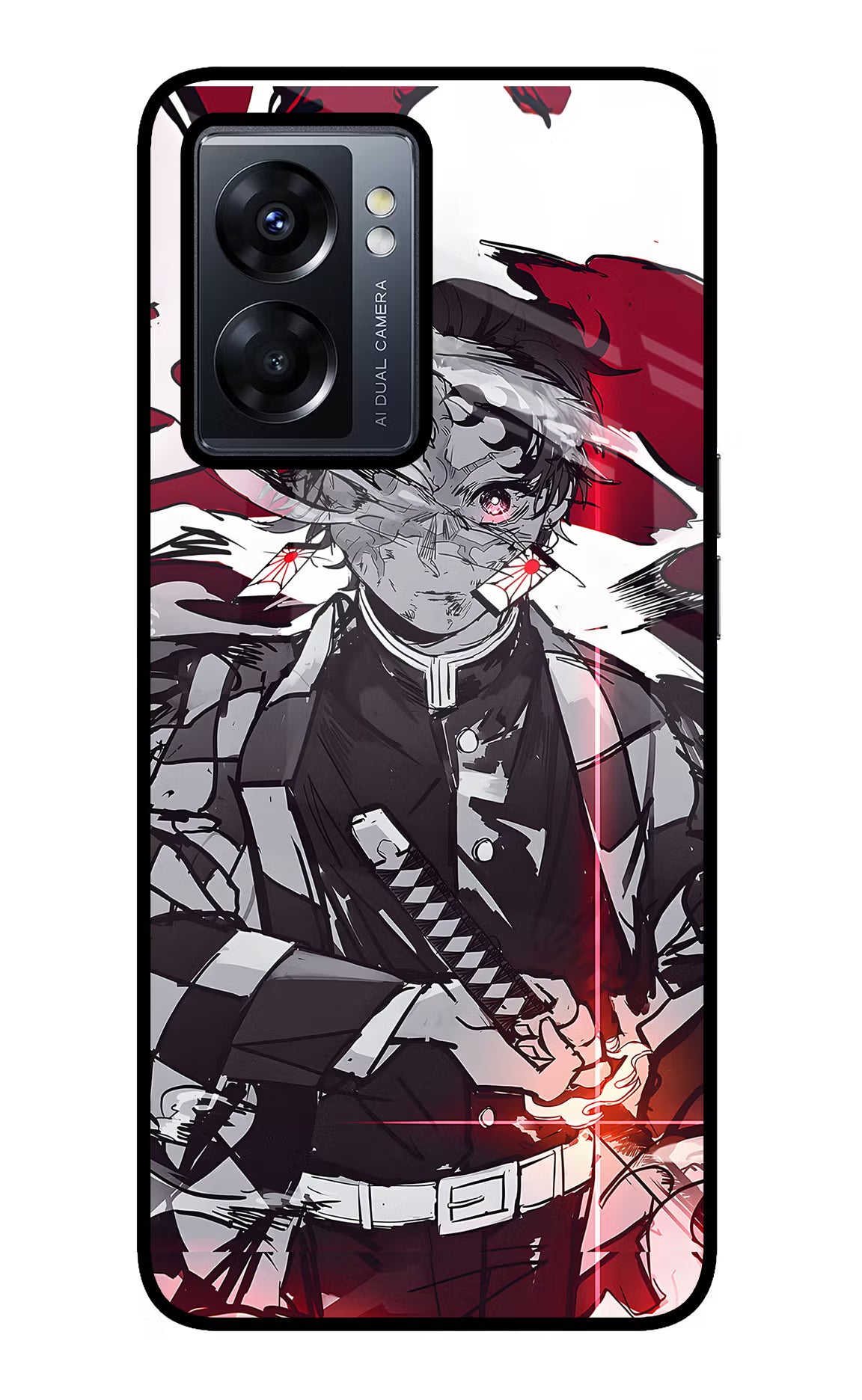 Demon Slayer Oppo K10 5G Back Cover - Demon Slayer Oppo K10 5G Glass Case Back Cover by Casekaro Demon Slayer Oppo K10 5G Glass Case Back Cover by Casekaro