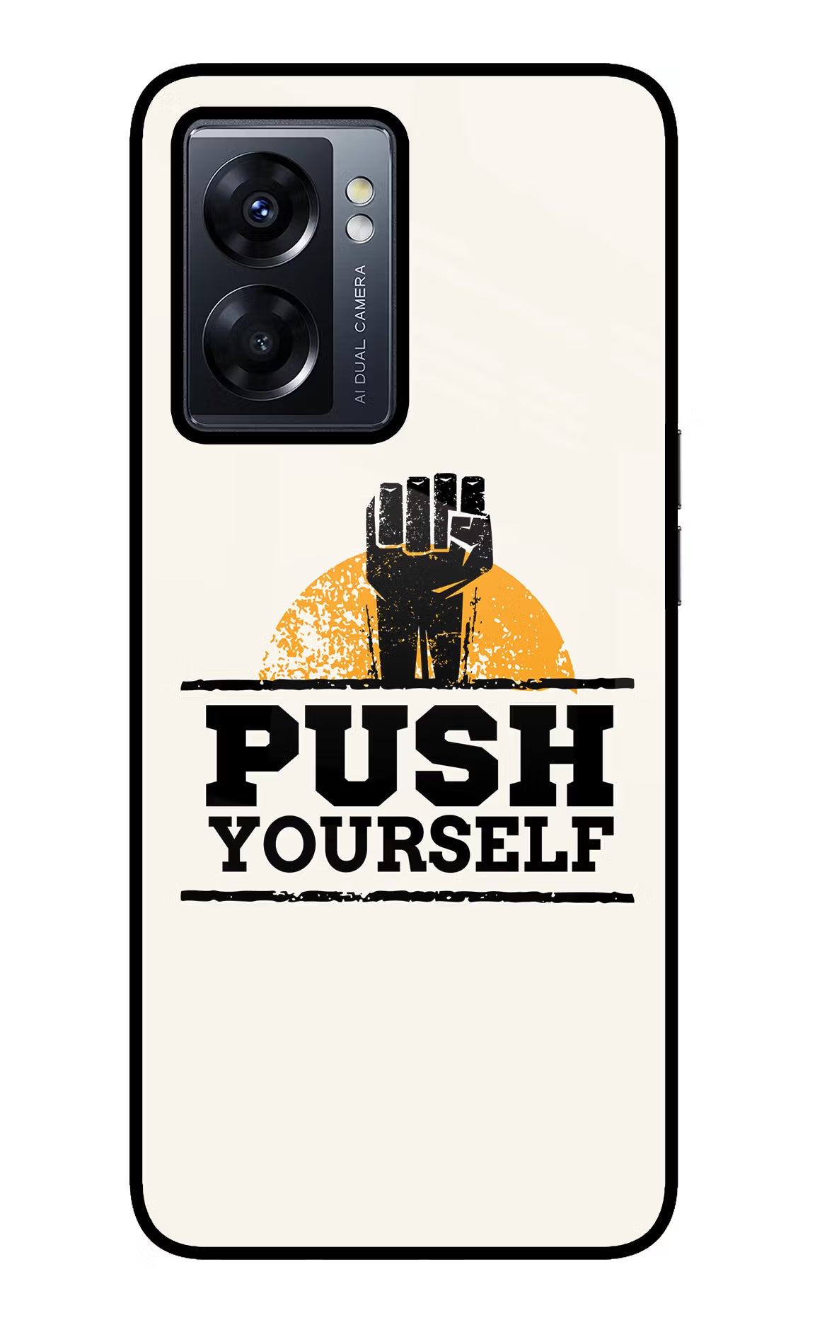 Push Yourself Oppo K10 5G Back Cover - Push Yourself Oppo K10 5G Glass Case Back Cover by Casekaro Push Yourself Oppo K10 5G Glass Case Back Cover by Casekaro