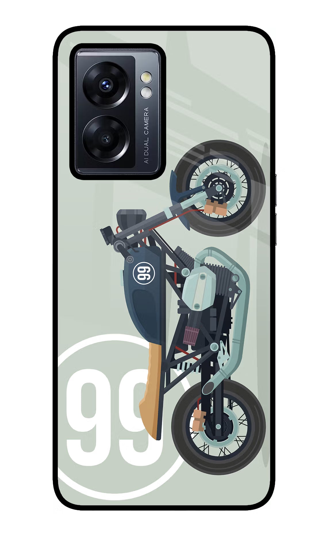 Classic Cafe Racer 99 Oppo K10 5G Back Cover - Classic Cafe Racer 99 Oppo K10 5G Glass Case Back Cover by Casekaro Classic Cafe Racer 99 Oppo K10 5G Glass Case Back Cover by Casekaro