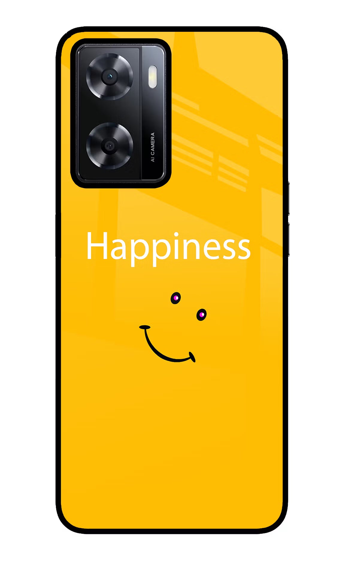 Happiness With Smiley Oppo A57 2022 Glass Case - Happiness With Smiley Oppo A57 2022 Glass Case Happiness With Smiley Oppo A57 2022 Glass Case