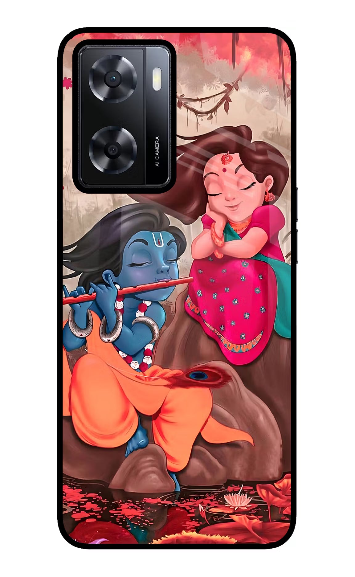 Radhe Krishna Oppo A57 2022 Glass Case - Radhe Krishna Oppo A57 2022 Glass Case Radhe Krishna Oppo A57 2022 Glass Case