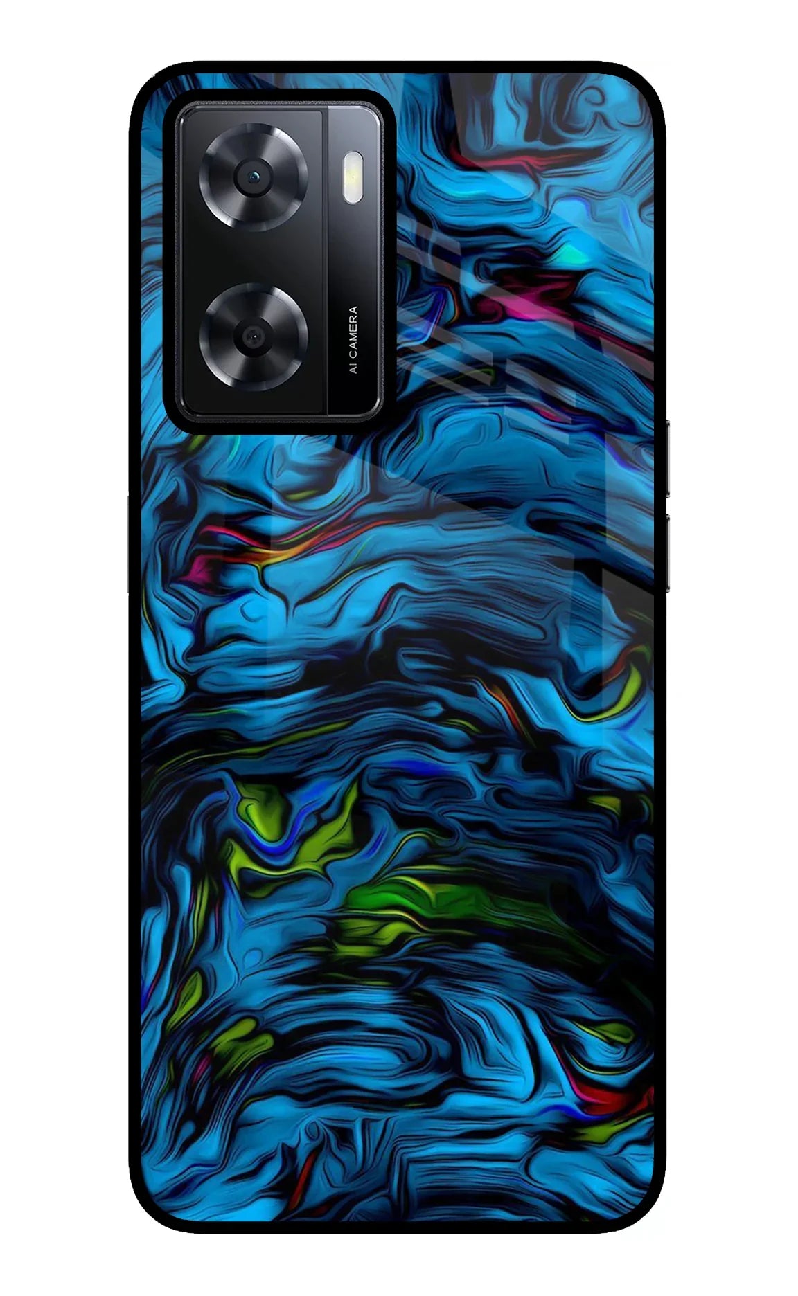Dark Blue Abstract Oppo A57 2022 Glass Case - Dark Blue Abstract Oppo A57 2022 Glass Case Dark Blue Abstract Oppo A57 2022 Glass Case