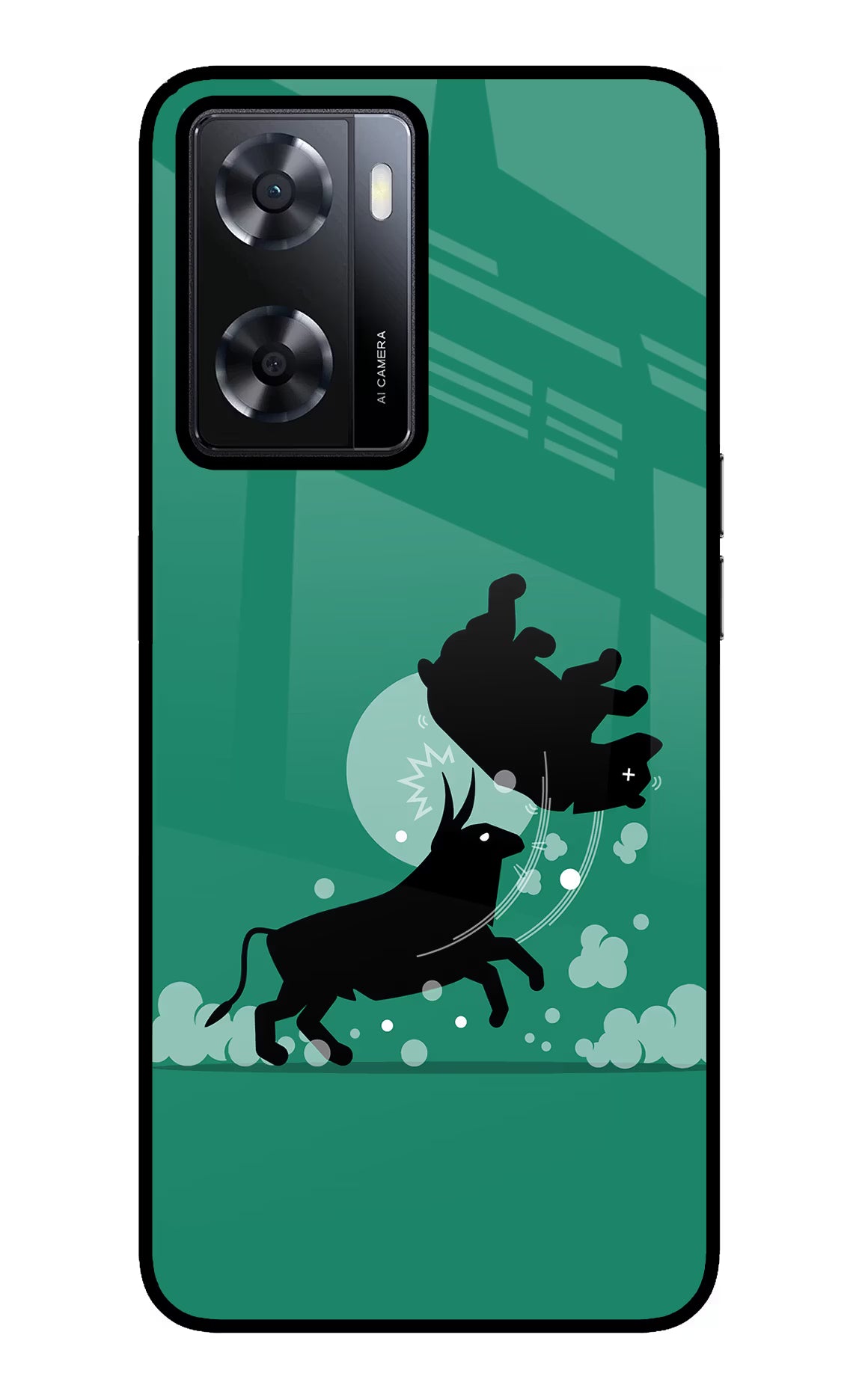 Bull Conqueror Oppo A57 2022 Glass Case - Bull Conqueror Oppo A57 2022 Glass Case Bull Conqueror Oppo A57 2022 Glass Case