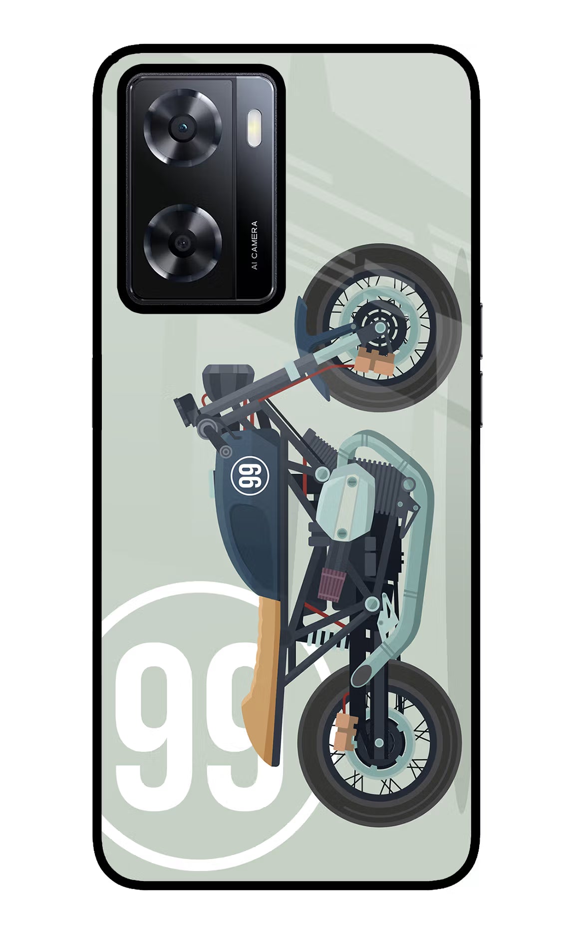 Classic Cafe Racer 99 Oppo A57 2022 Glass Case - Classic Cafe Racer 99 Oppo A57 2022 Glass Case Classic Cafe Racer 99 Oppo A57 2022 Glass Case