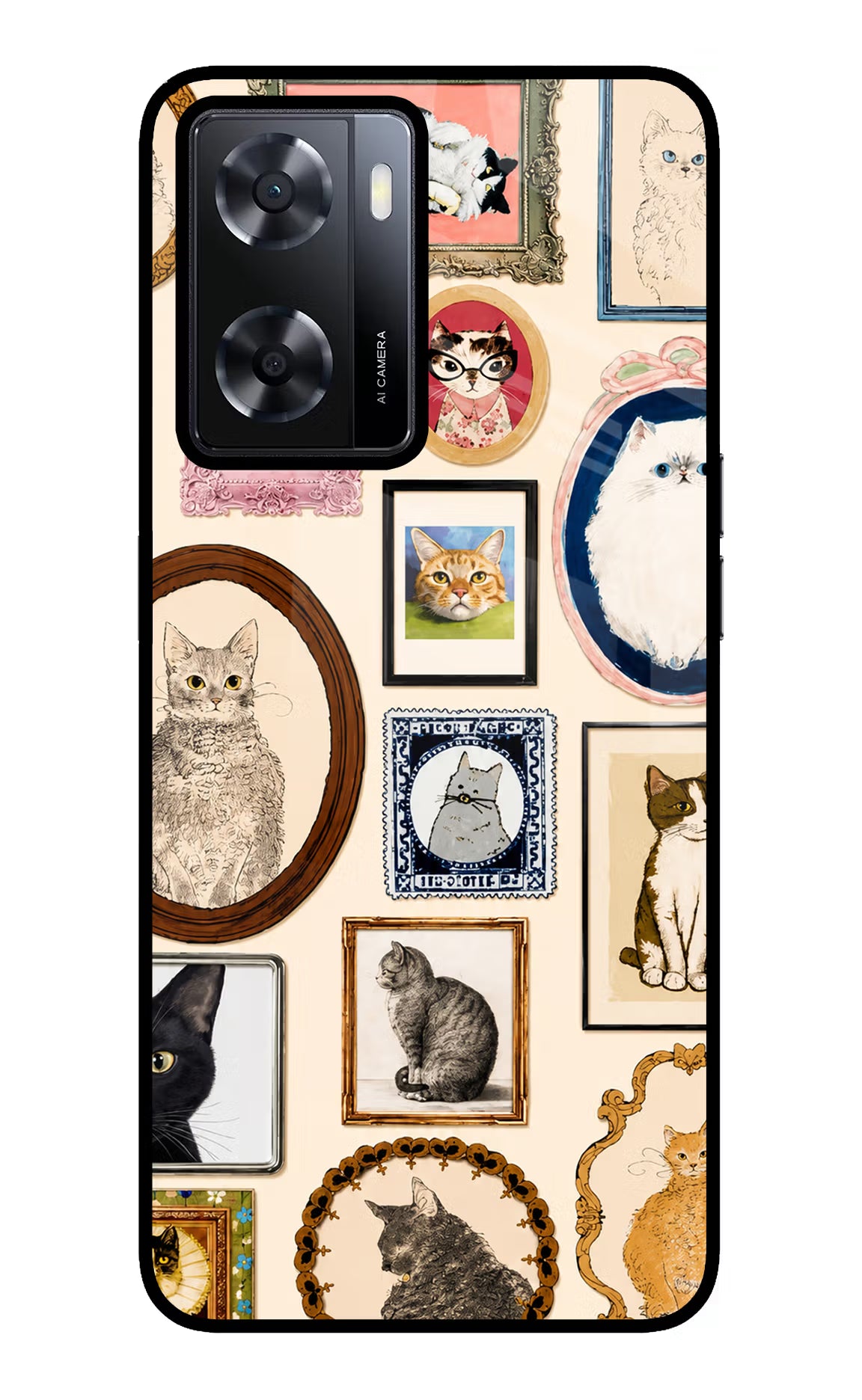 Mirror Cats Oppo A57 2022 Glass Case - Mirror Cats Oppo A57 2022 Glass Case Mirror Cats Oppo A57 2022 Glass Case