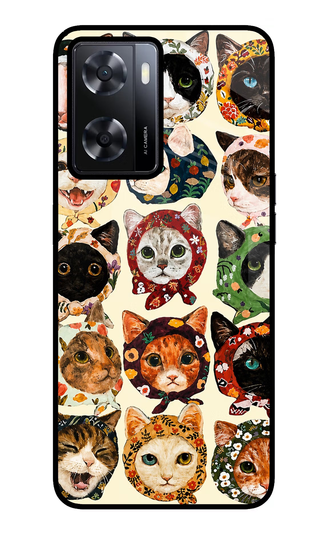 Cool Cat Oppo A57 2022 Glass Case - Cool Cat Oppo A57 2022 Glass Case Cool Cat Oppo A57 2022 Glass Case
