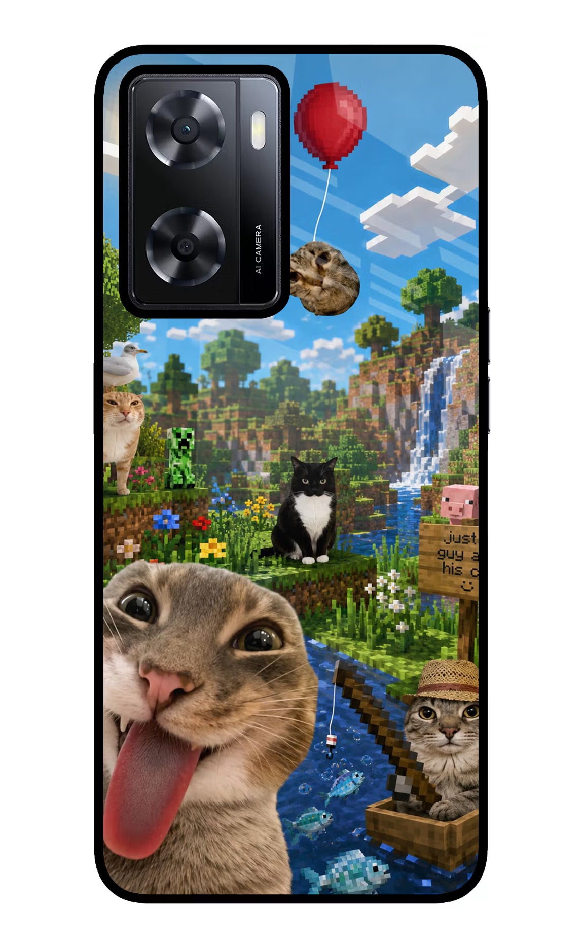 Minecraft Cat Chaos Oppo A57 2022 Glass Case - Minecraft Cat Chaos Oppo A57 2022 Glass Case Minecraft Cat Chaos Oppo A57 2022 Glass Case