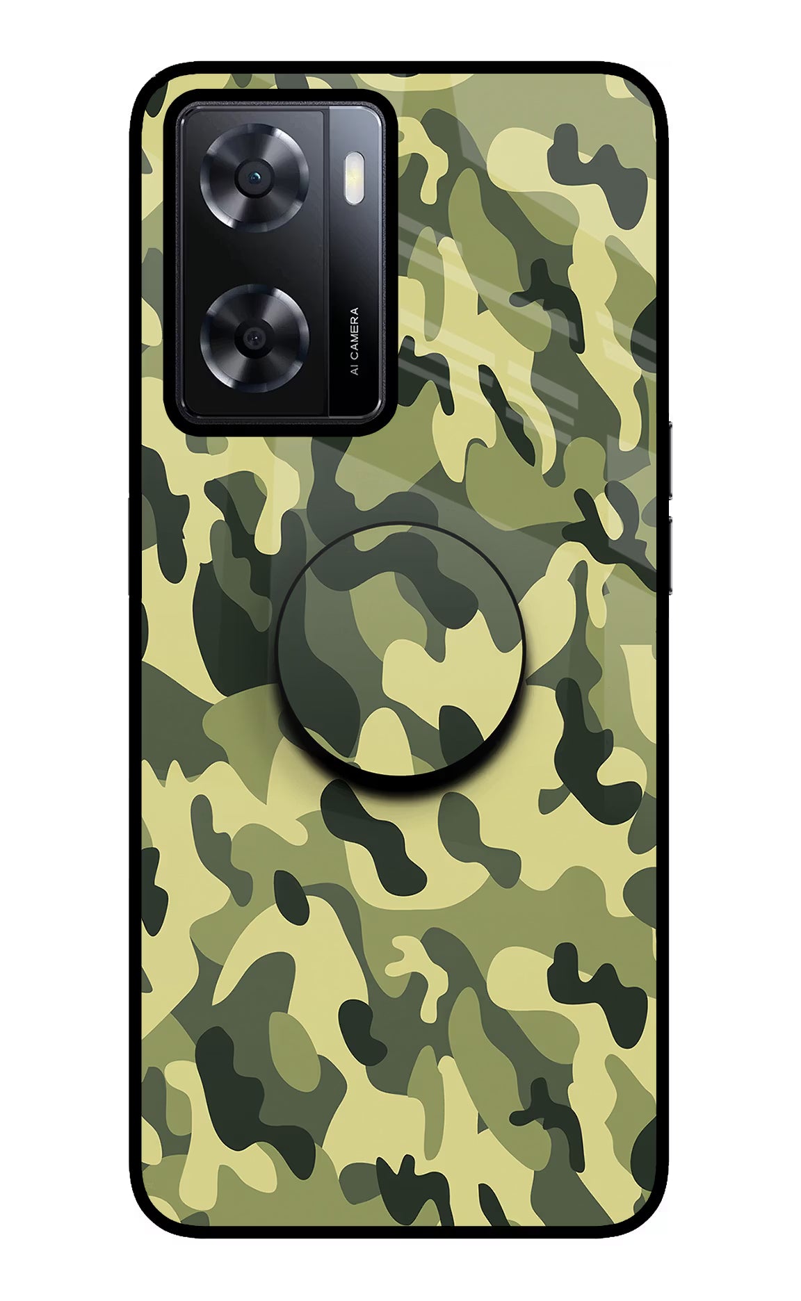 Camouflage Oppo A57 2022 Glass Case - Camouflage Oppo A57 2022 Glass Case Camouflage Oppo A57 2022 Glass Case