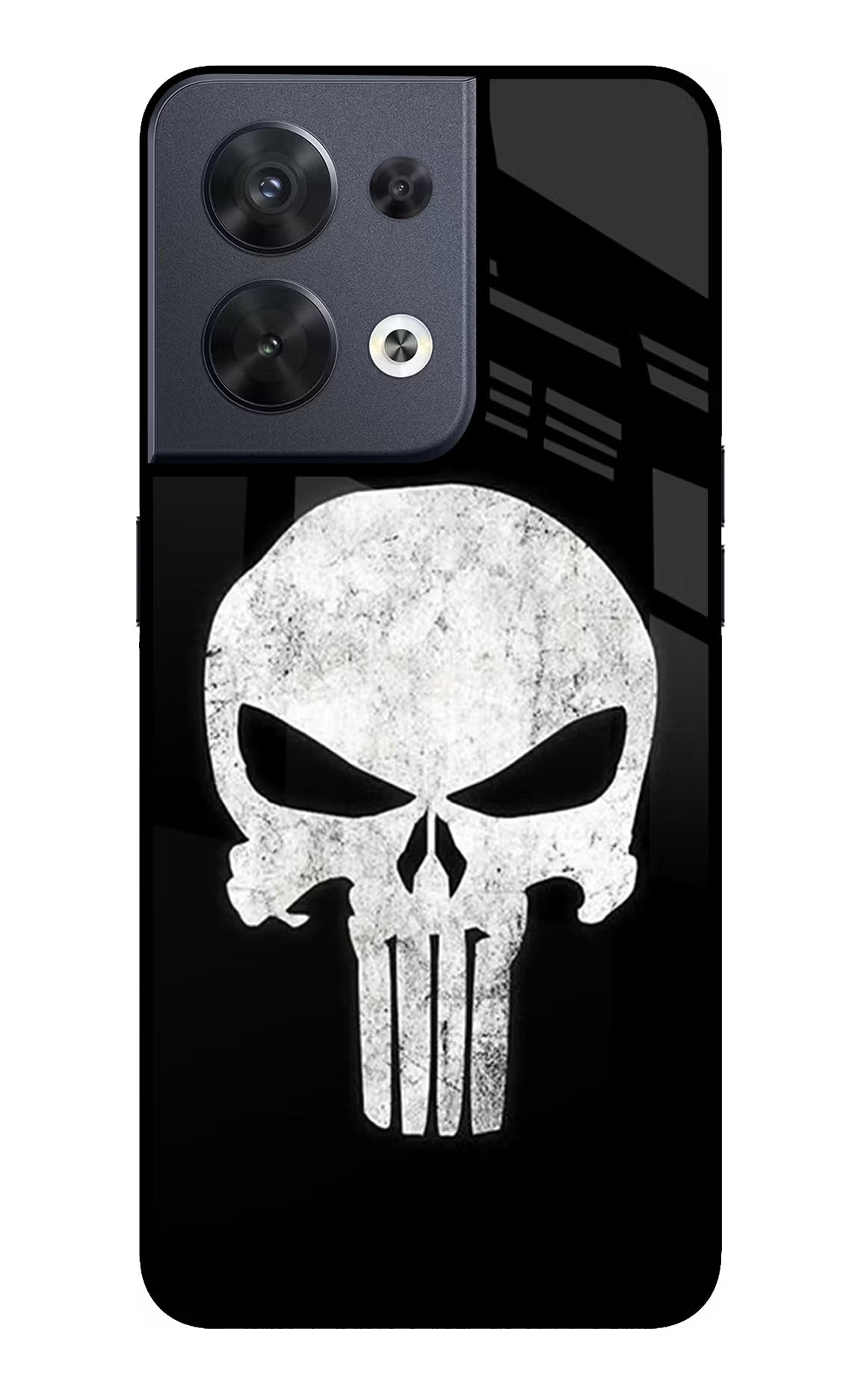 Punisher Skull Oppo Reno8 Glass Case - Punisher Skull Oppo Reno8 Glass Case Punisher Skull Oppo Reno8 Glass Case