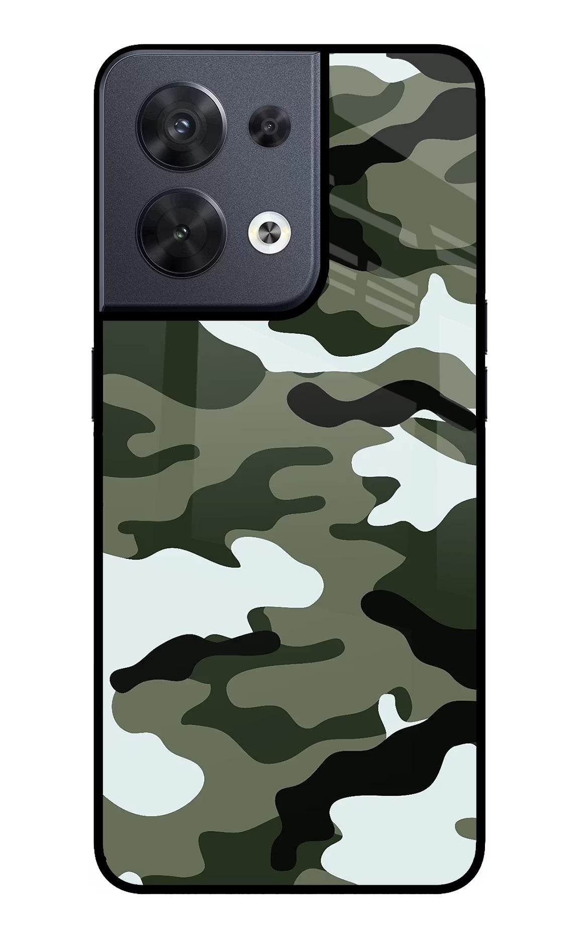 Camouflage Oppo Reno8 Glass Case - Camouflage Oppo Reno8 Glass Case Camouflage Oppo Reno8 Glass Case