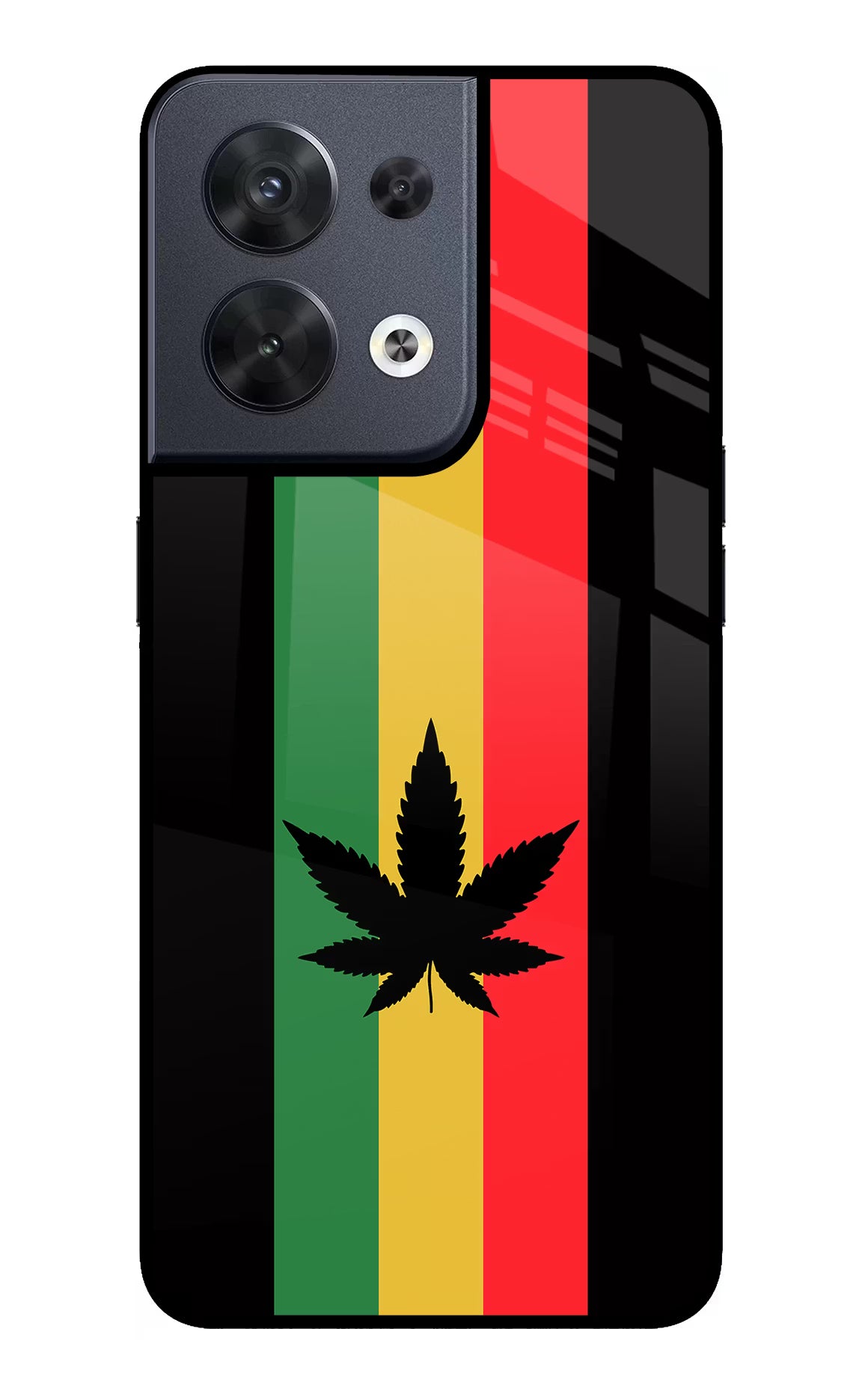 Weed Flag Oppo Reno8 Glass Case - Weed Flag Oppo Reno8 Glass Case Weed Flag Oppo Reno8 Glass Case