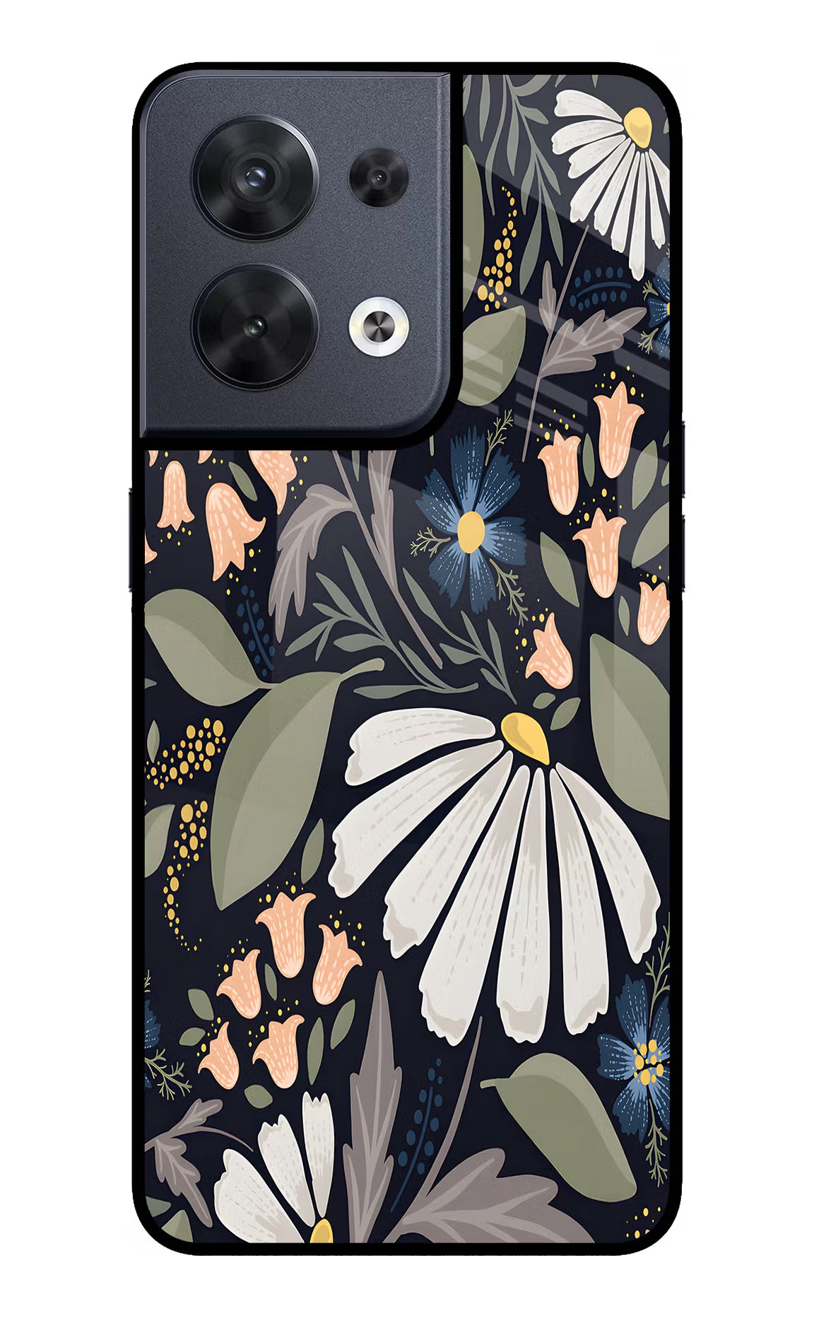 Flowers Art Oppo Reno8 Glass Case - Flowers Art Oppo Reno8 Glass Case Flowers Art Oppo Reno8 Glass Case