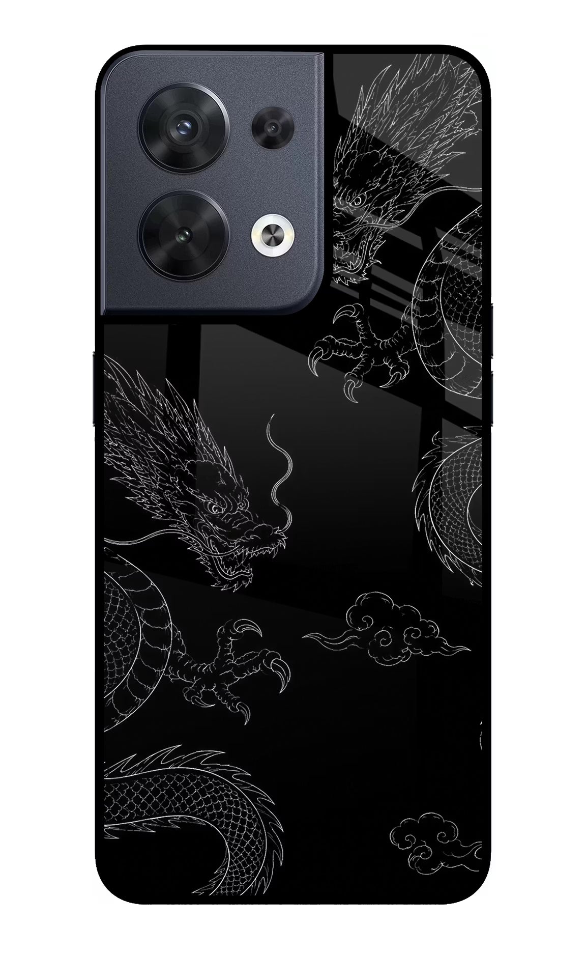 Twin Dragons Oppo Reno8 Glass Case - Twin Dragons Oppo Reno8 Glass Case Twin Dragons Oppo Reno8 Glass Case