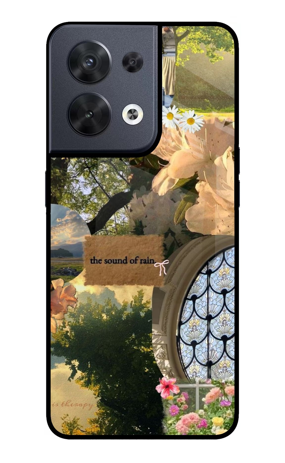 Rain Oppo Reno8 Glass Case - Rain Oppo Reno8 Glass Case Rain Oppo Reno8 Glass Case