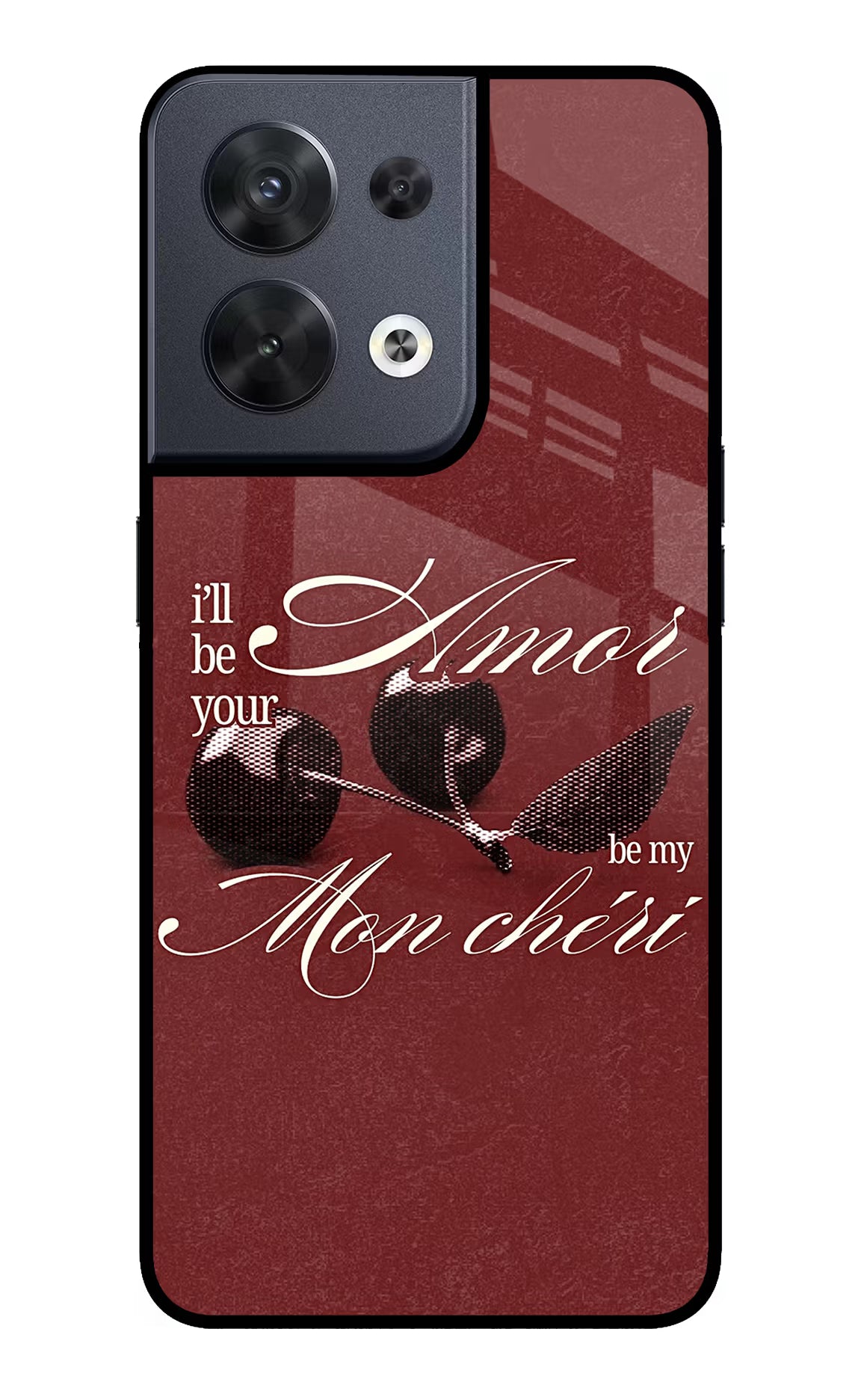 Velvet Cherry Oppo Reno8 Glass Case - Velvet Cherry Oppo Reno8 Glass Case Velvet Cherry Oppo Reno8 Glass Case