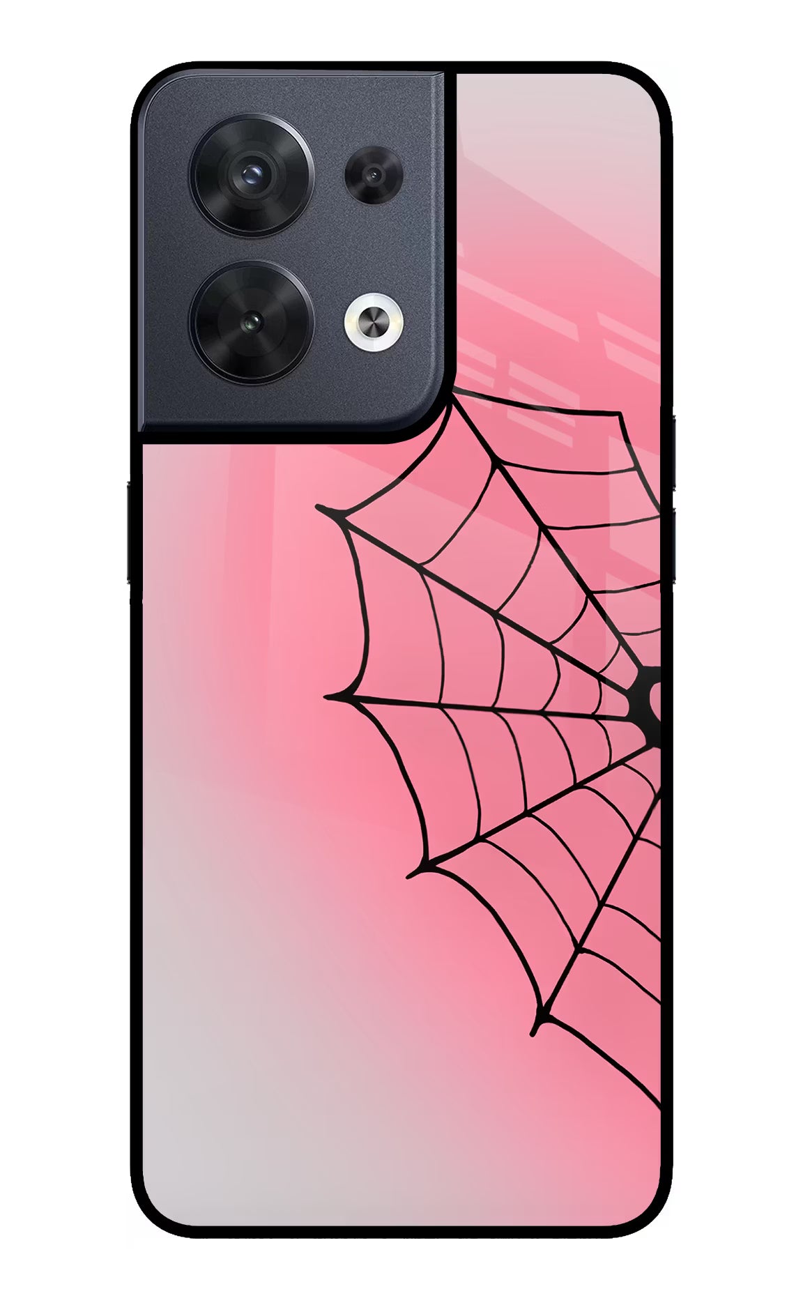 Pink Web Oppo Reno8 Glass Case - Pink Web Oppo Reno8 Glass Case Pink Web Oppo Reno8 Glass Case