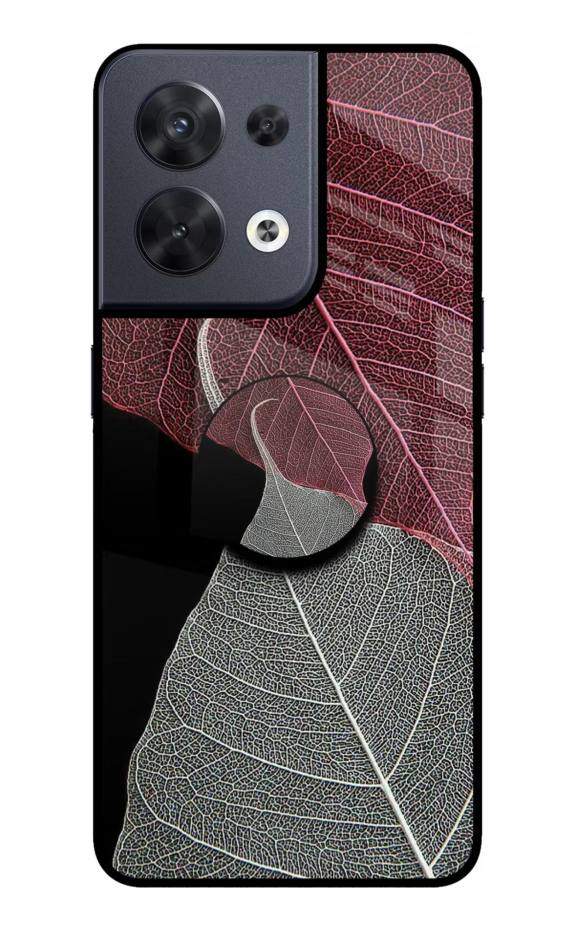 Leaf Pattern Oppo Reno8 Glass Case - Leaf Pattern Oppo Reno8 Glass Case Leaf Pattern Oppo Reno8 Glass Case