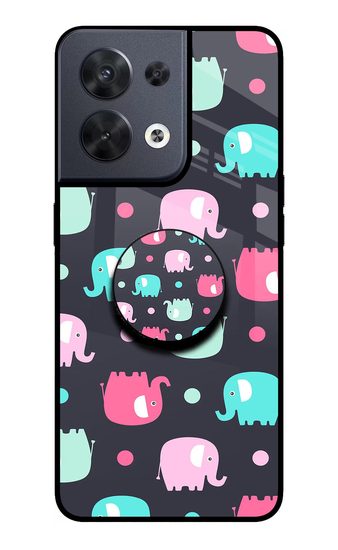 Baby Elephants Oppo Reno8 Glass Case - Baby Elephants Oppo Reno8 Glass Case Baby Elephants Oppo Reno8 Glass Case