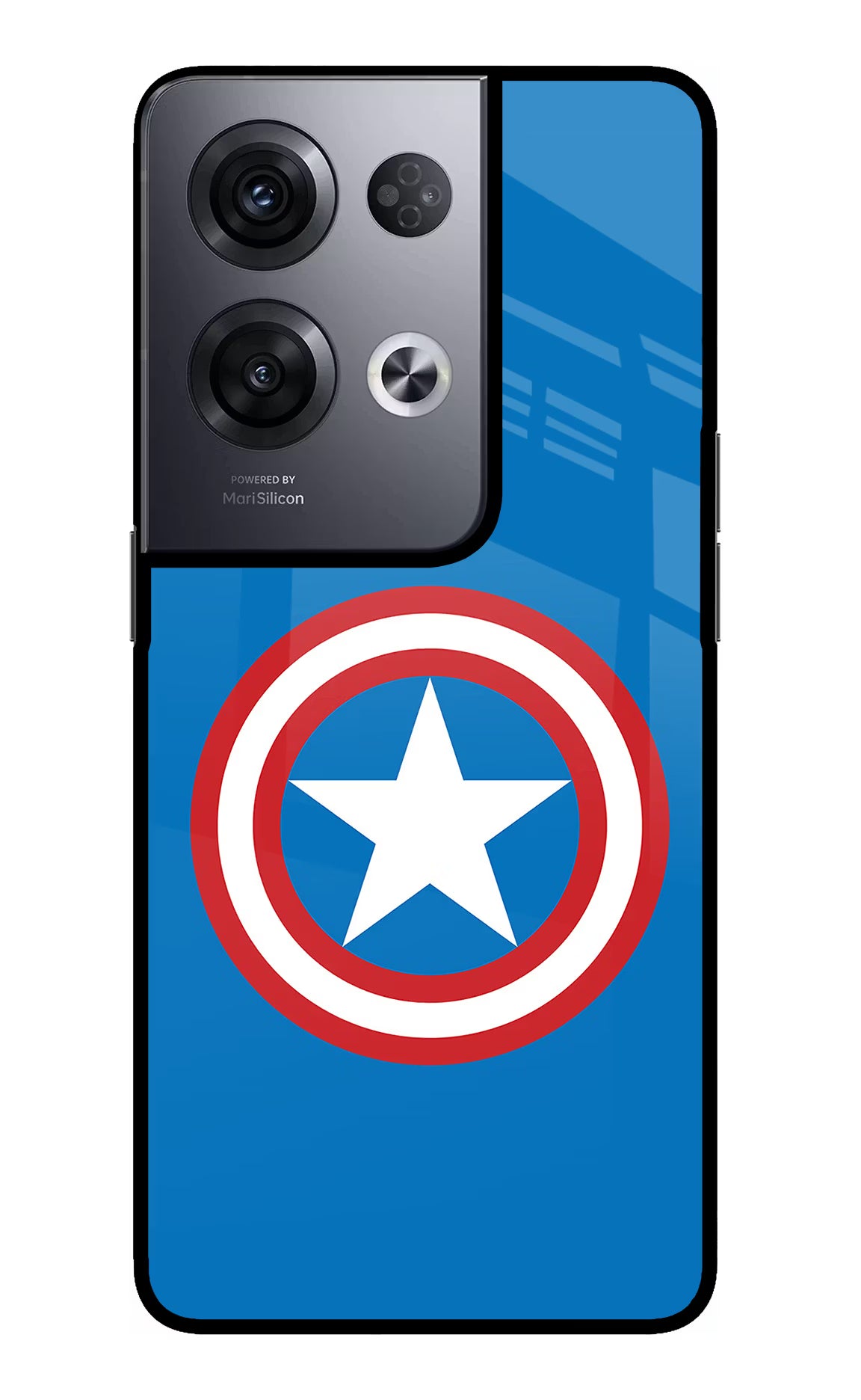 Captain America Logo Oppo Reno8 Pro Back Cover - Captain America Logo Oppo Reno8 Pro Glass Case Back Cover by Casekaro Captain America Logo Oppo Reno8 Pro Glass Case Back Cover by Casekaro