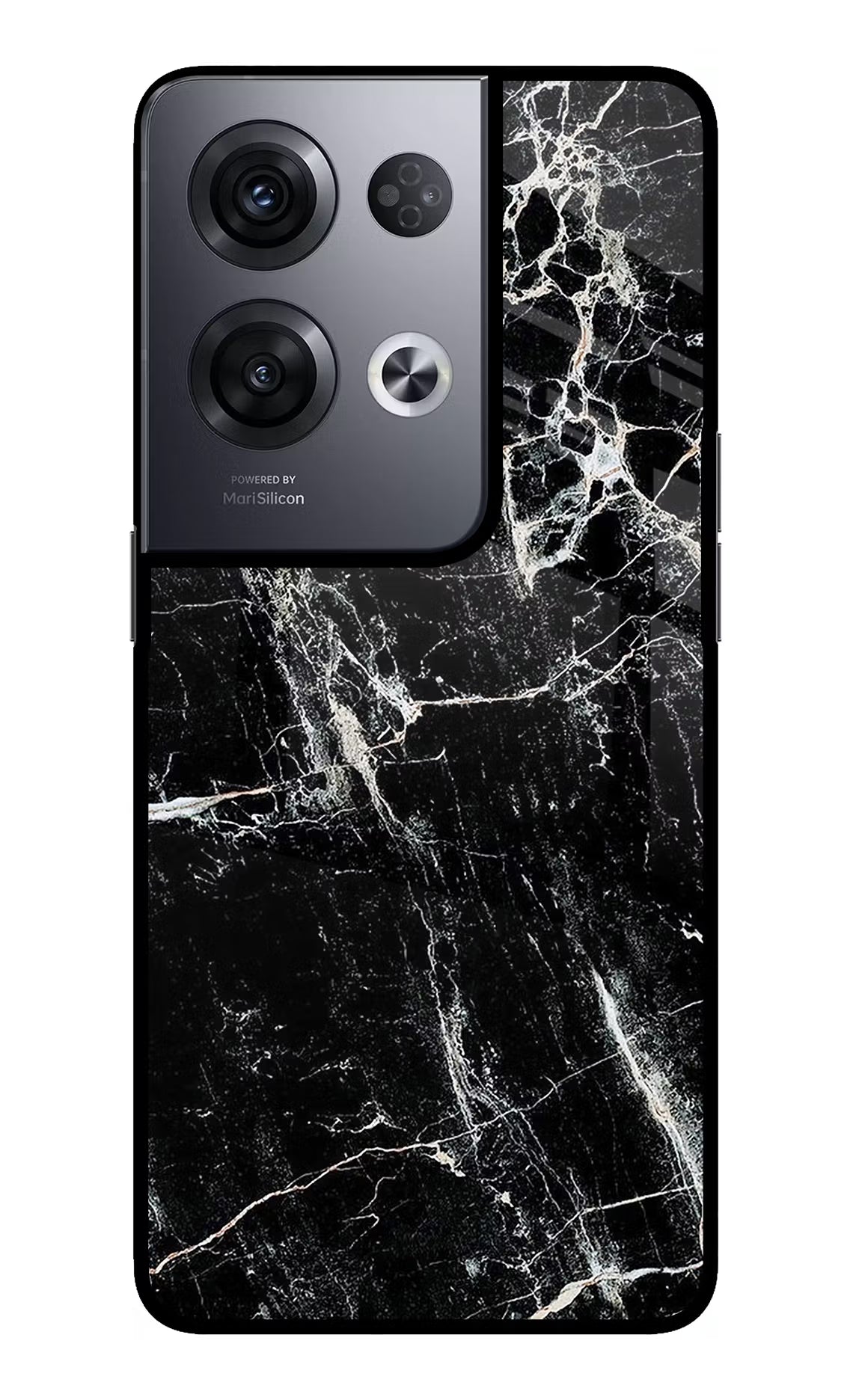 Black Marble Texture Oppo Reno8 Pro Back Cover - Black Marble Texture Oppo Reno8 Pro Glass Case Back Cover by Casekaro Black Marble Texture Oppo Reno8 Pro Glass Case Back Cover by Casekaro